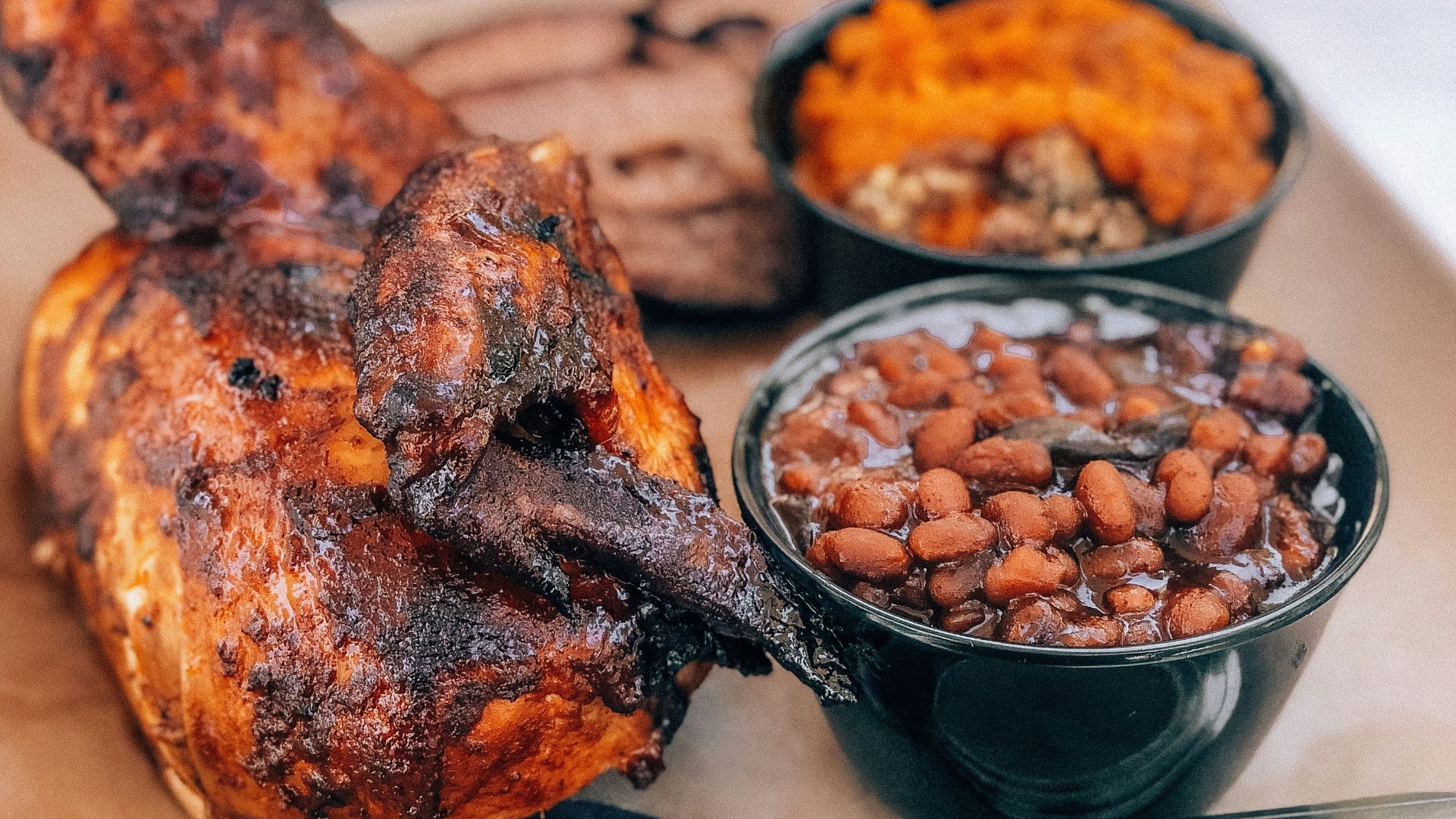 roasted chicken on white ceramic plate