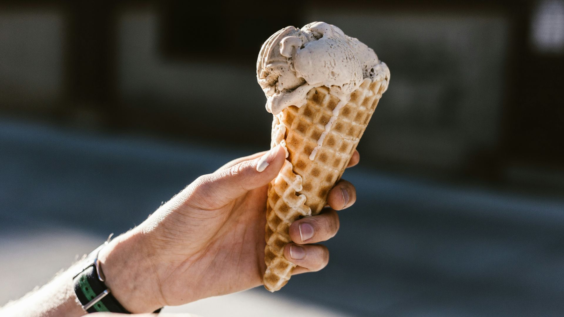 person holding icecream