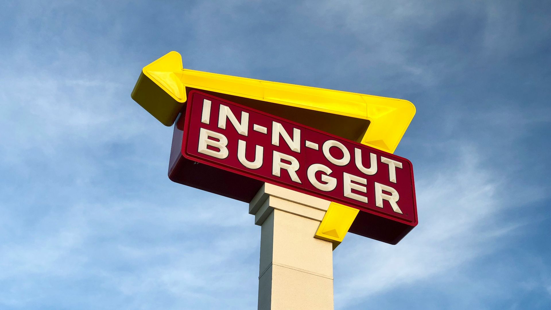 yellow and red In-N-Out Burger signage