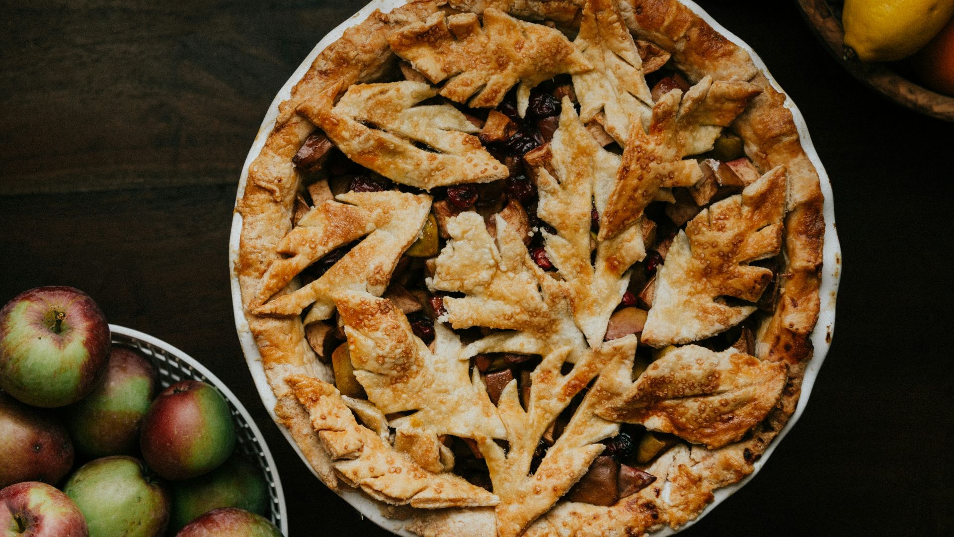 brown pie on white ceramic plate