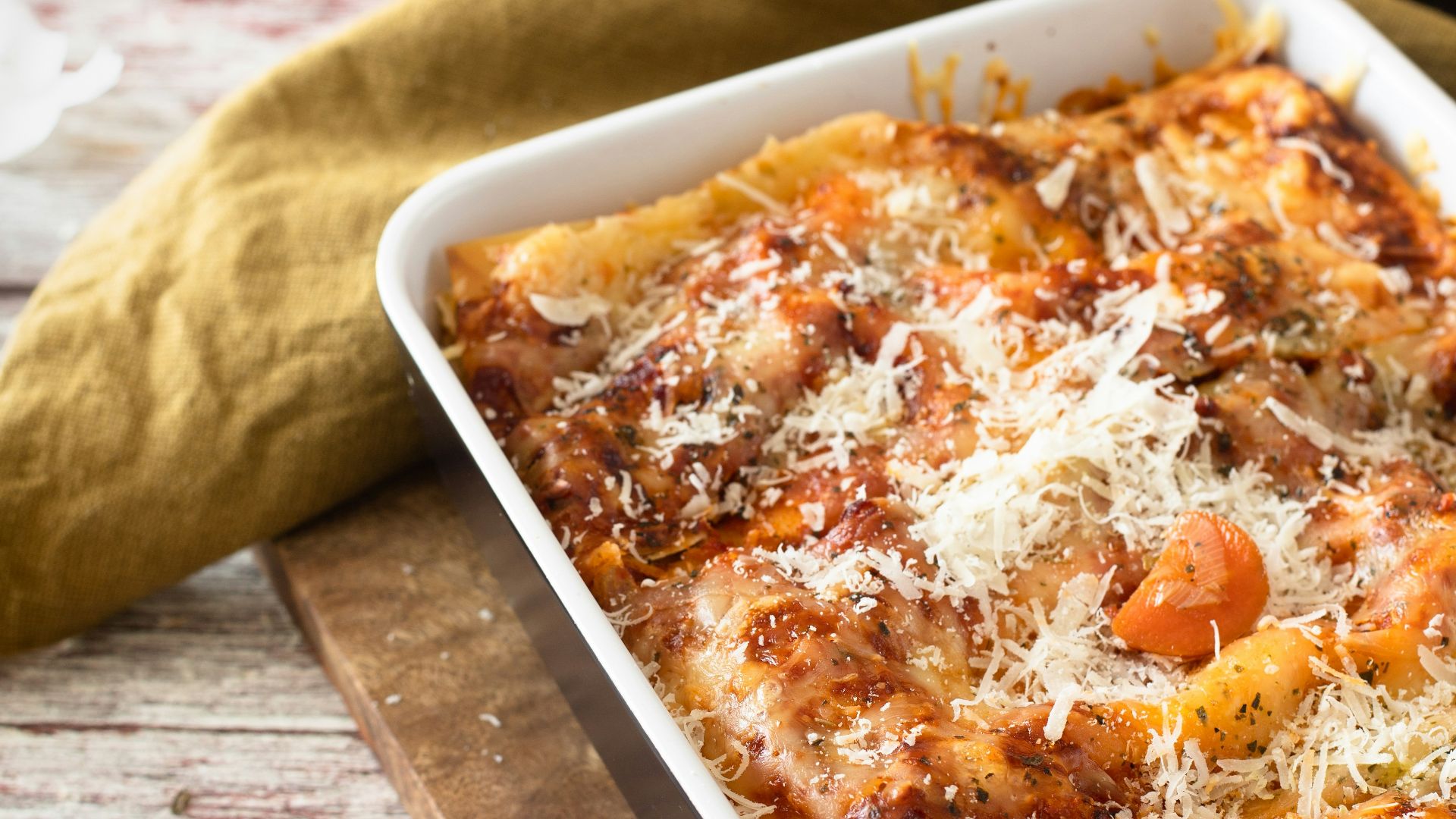cooked food on white ceramic tray