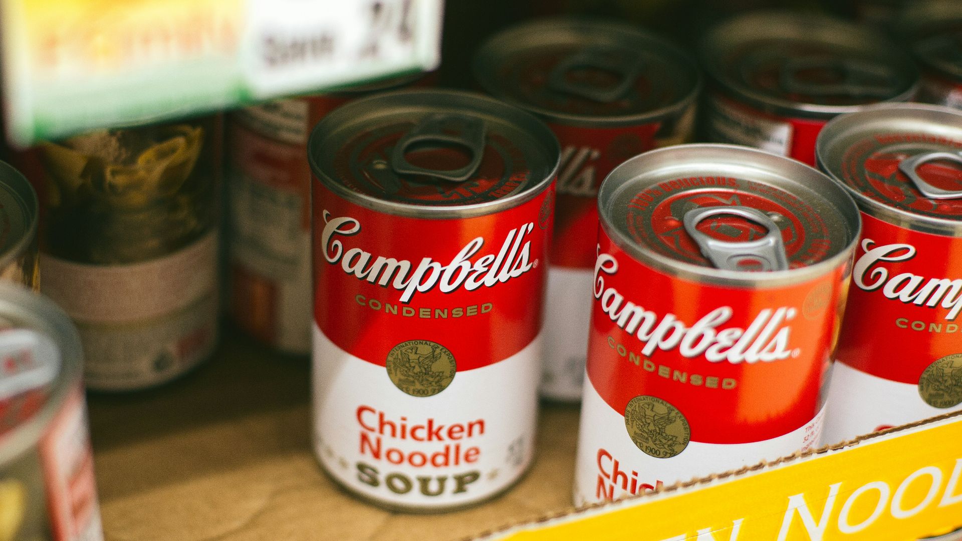 Campbells chicken noodle soup can lot