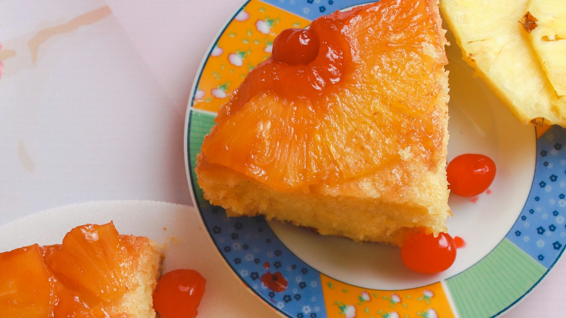 a pineapple upside down cake on a plate