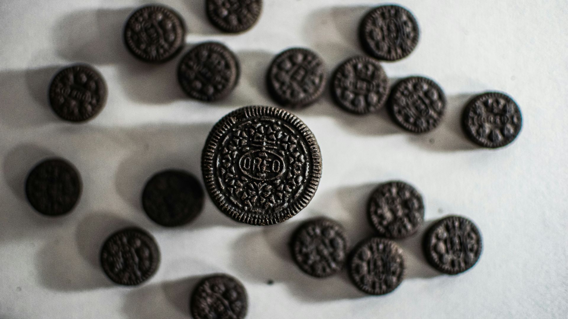 black and white round chocolate cookies
