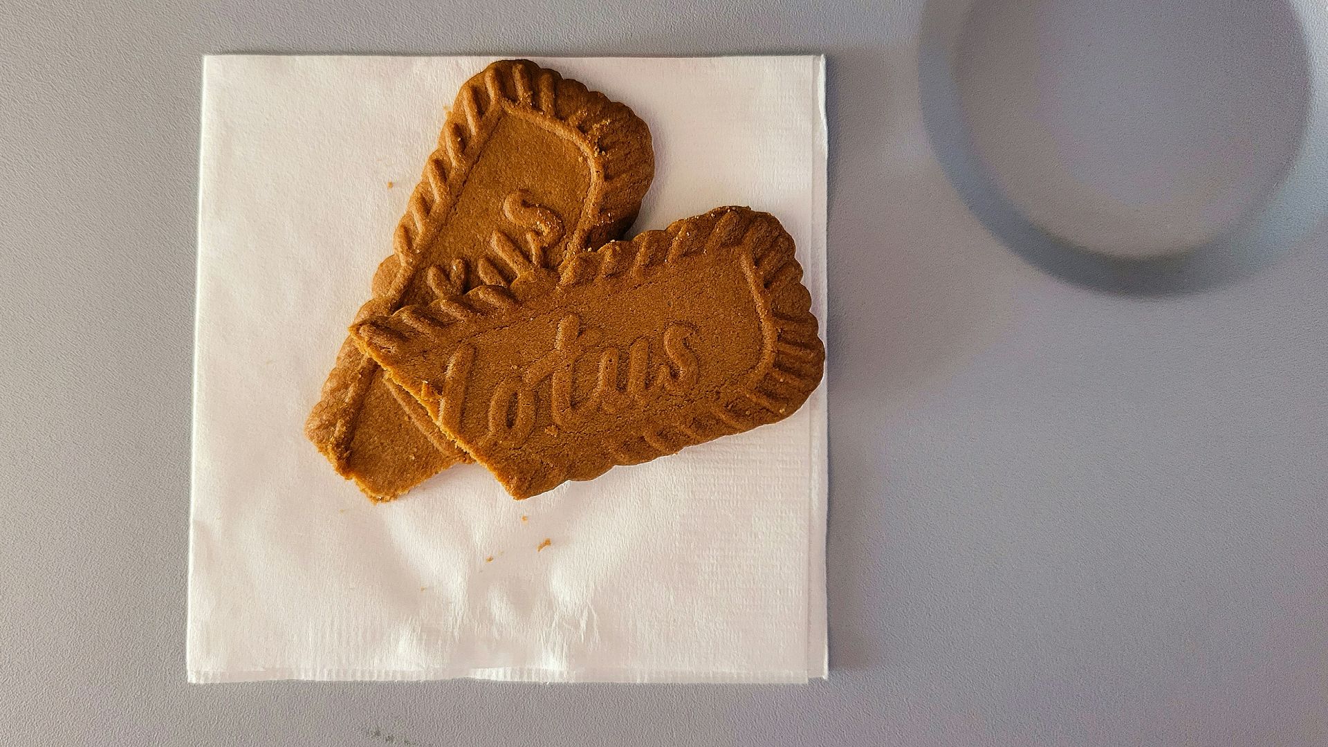 a piece of bread on a napkin