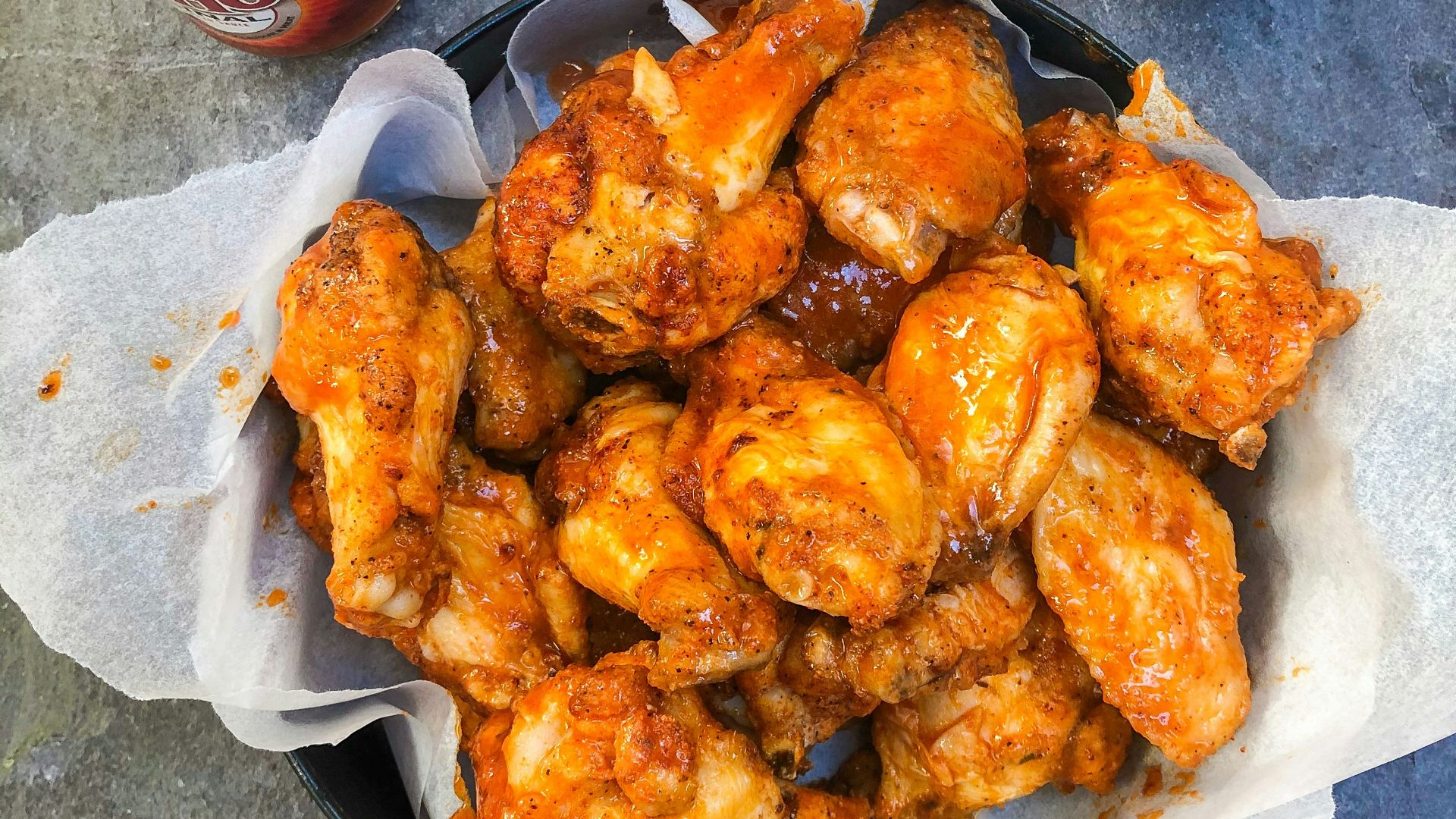 fried chicken on black plate