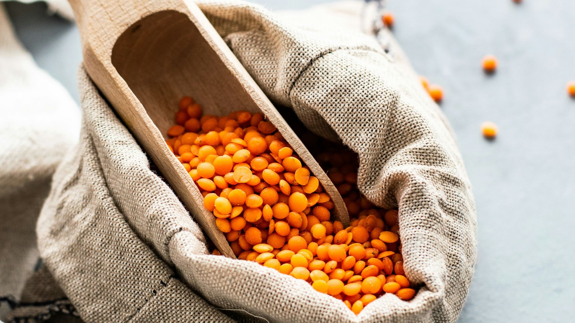 orange beans in sack