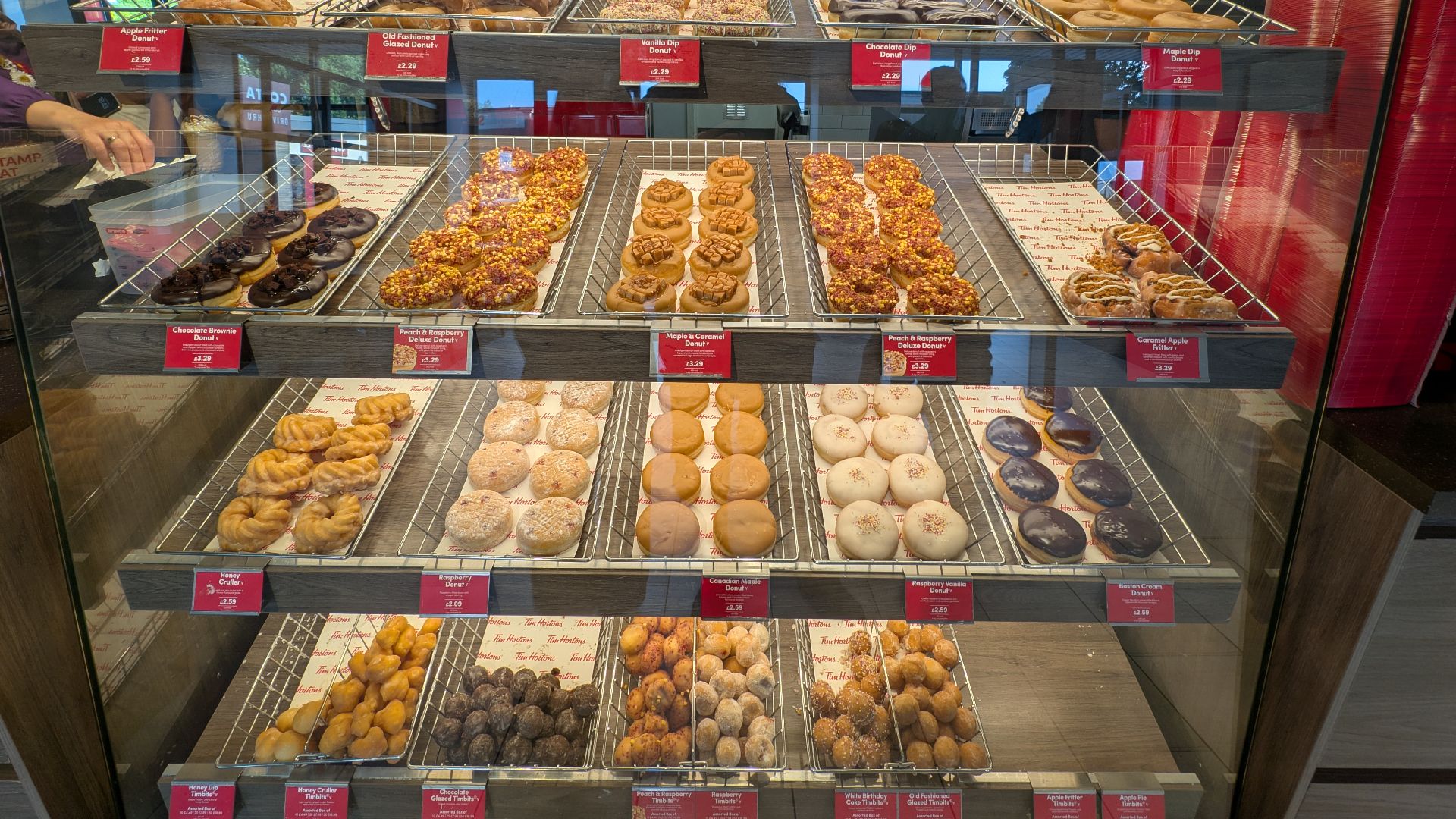 File:Donuts displayed for sale in Tim Hortons 2025-06-12.jpg