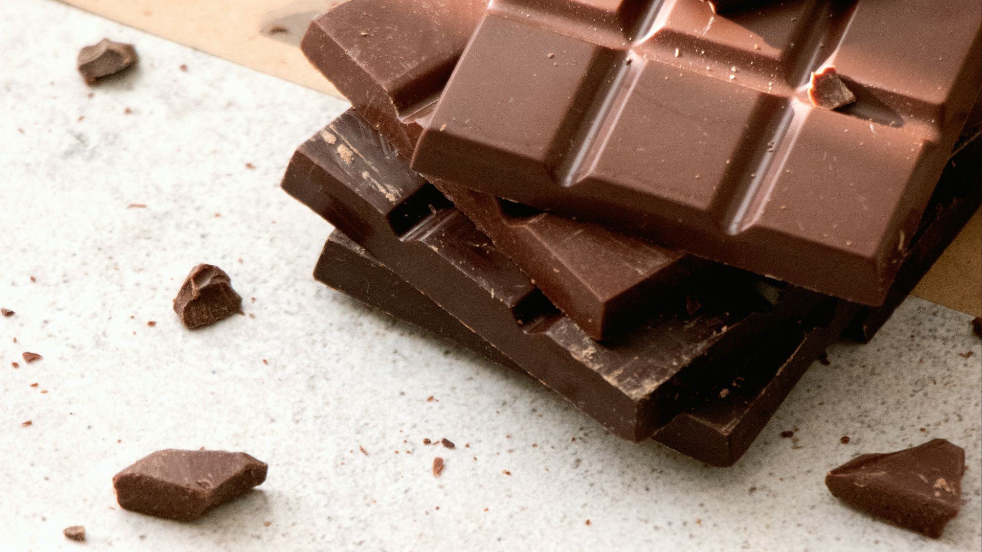 chocolate bars on white table