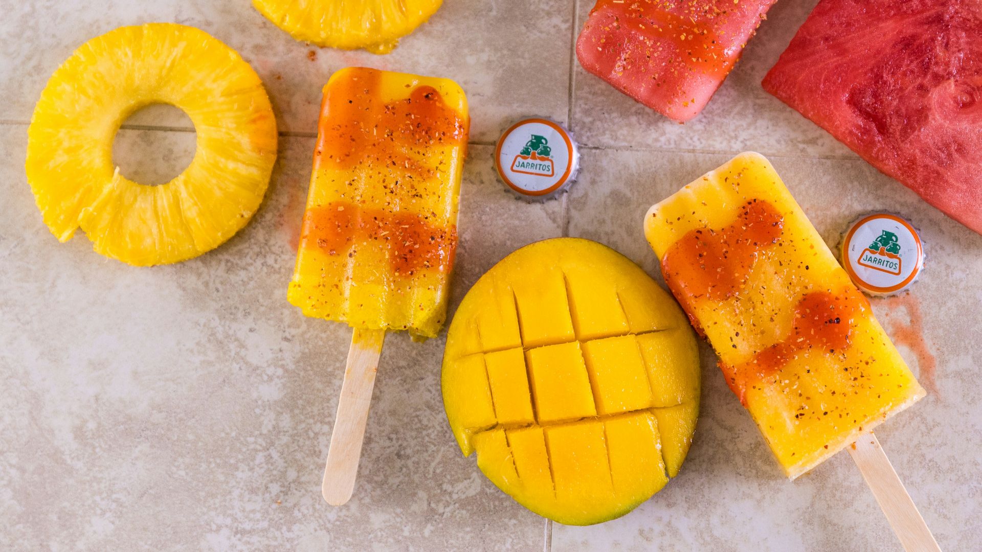 yellow and pink ice cream