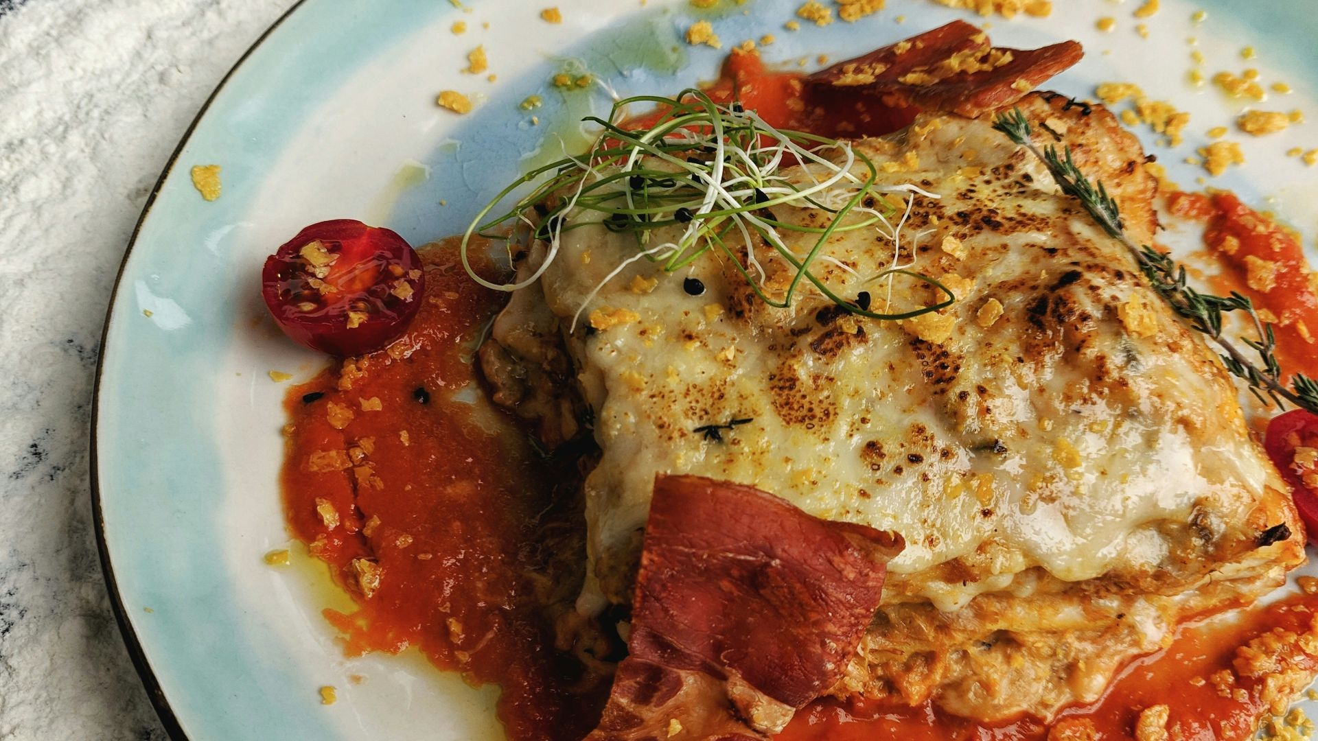 cooked food with sauce