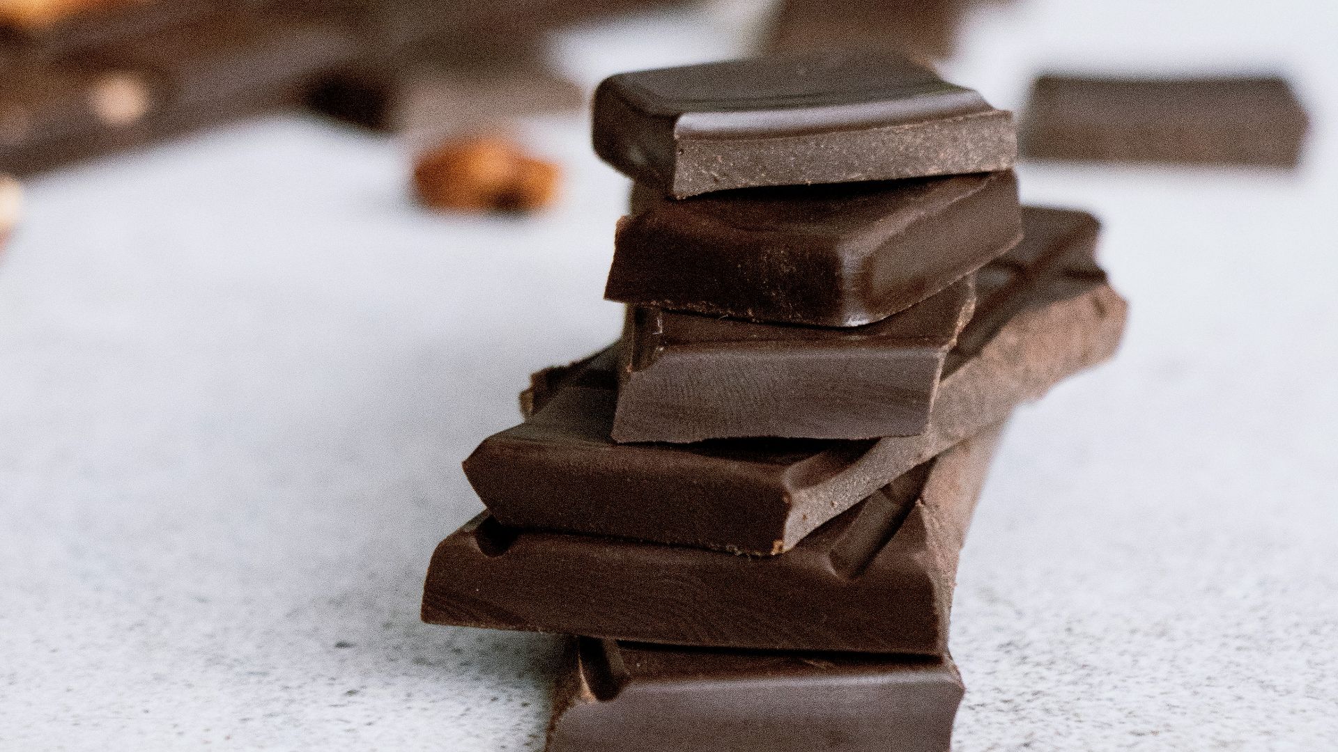 brown chocolate bars on white surface