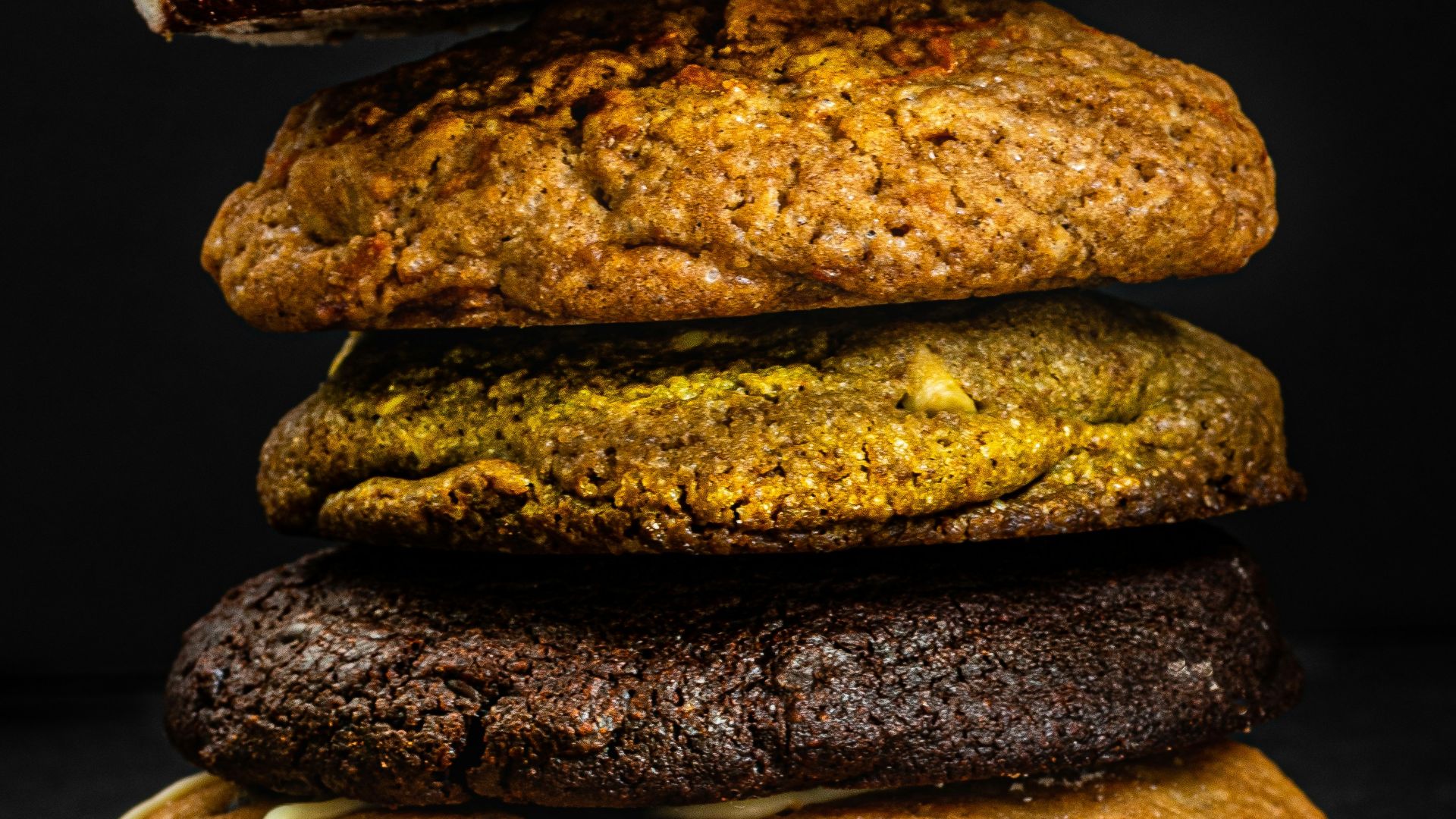 a stack of cookies that are stacked on top of each other