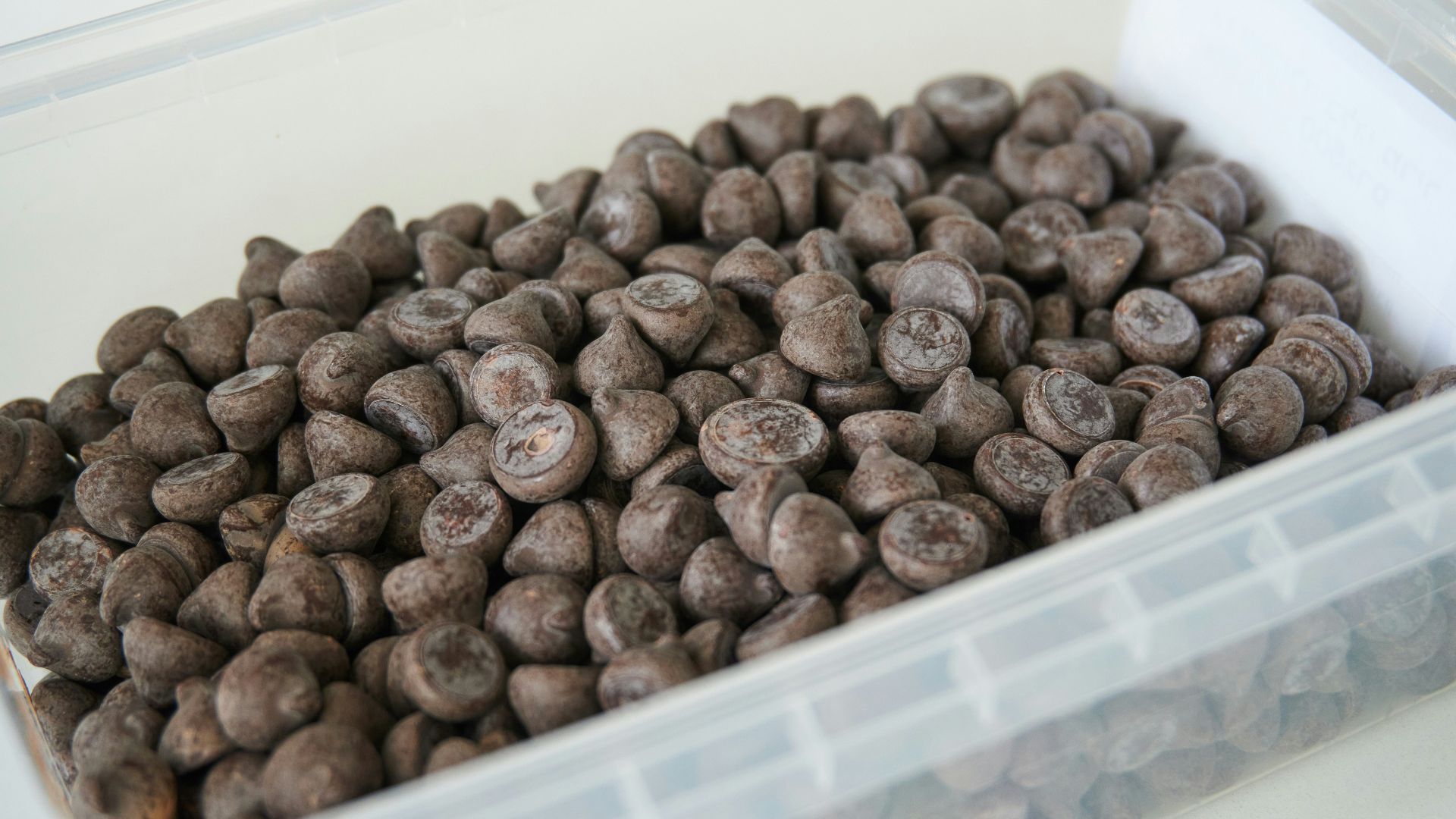 brown coffee beans on white plastic container
