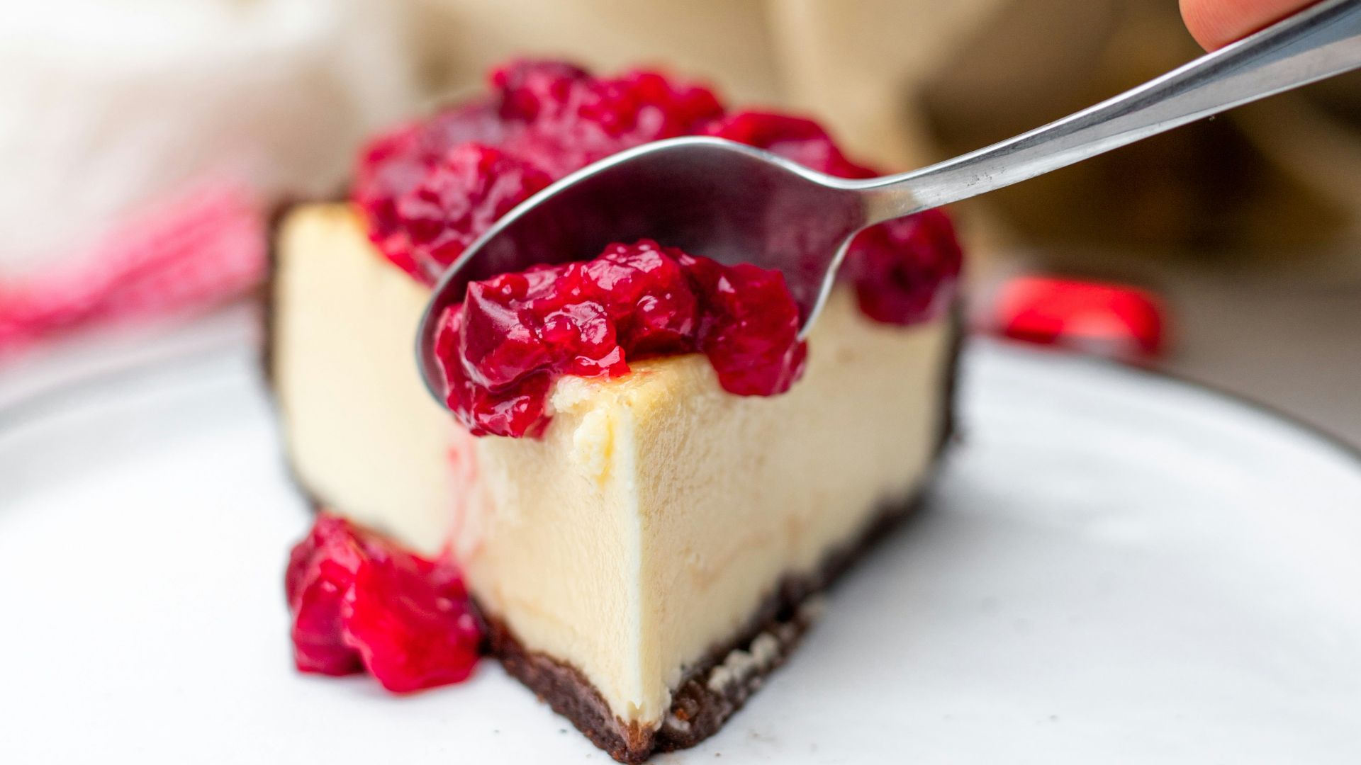 cheesecake with pink toppings