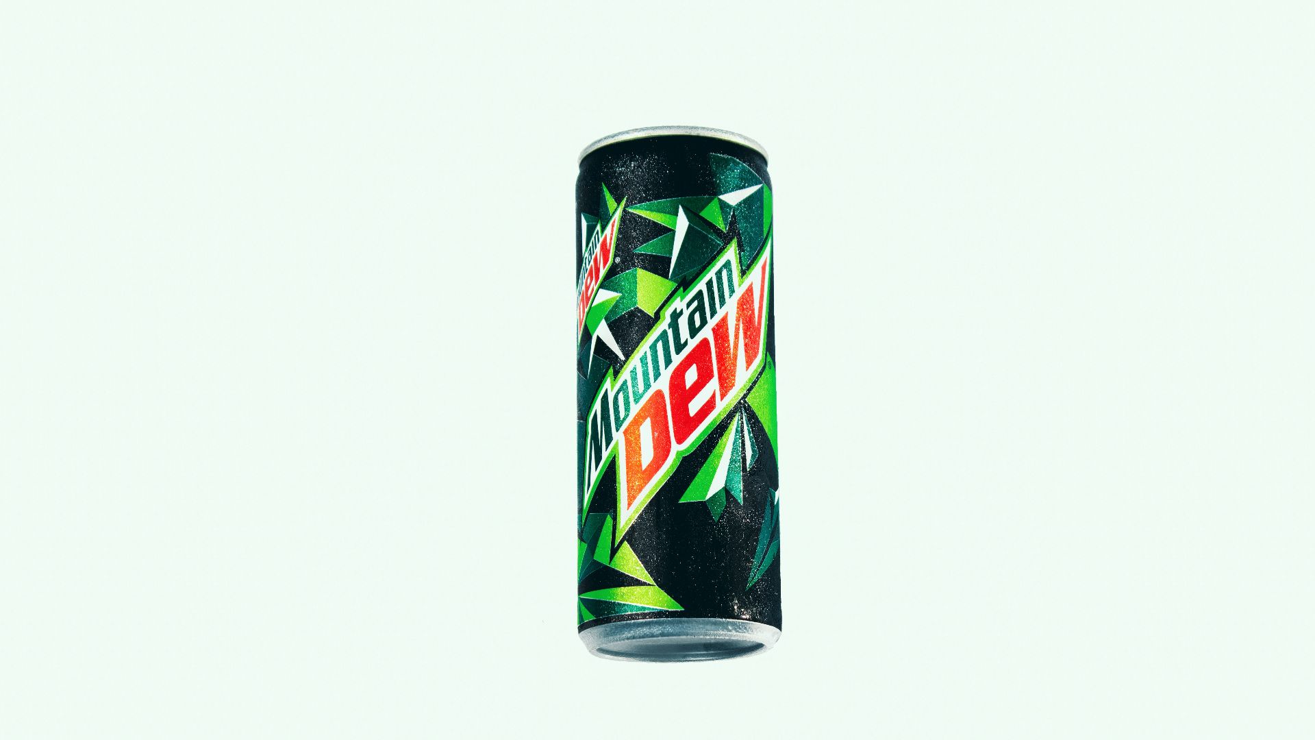 a can of mountain dew on a white background