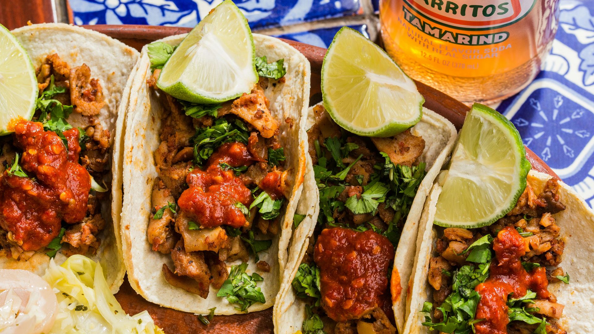cooked food on white and blue ceramic plate