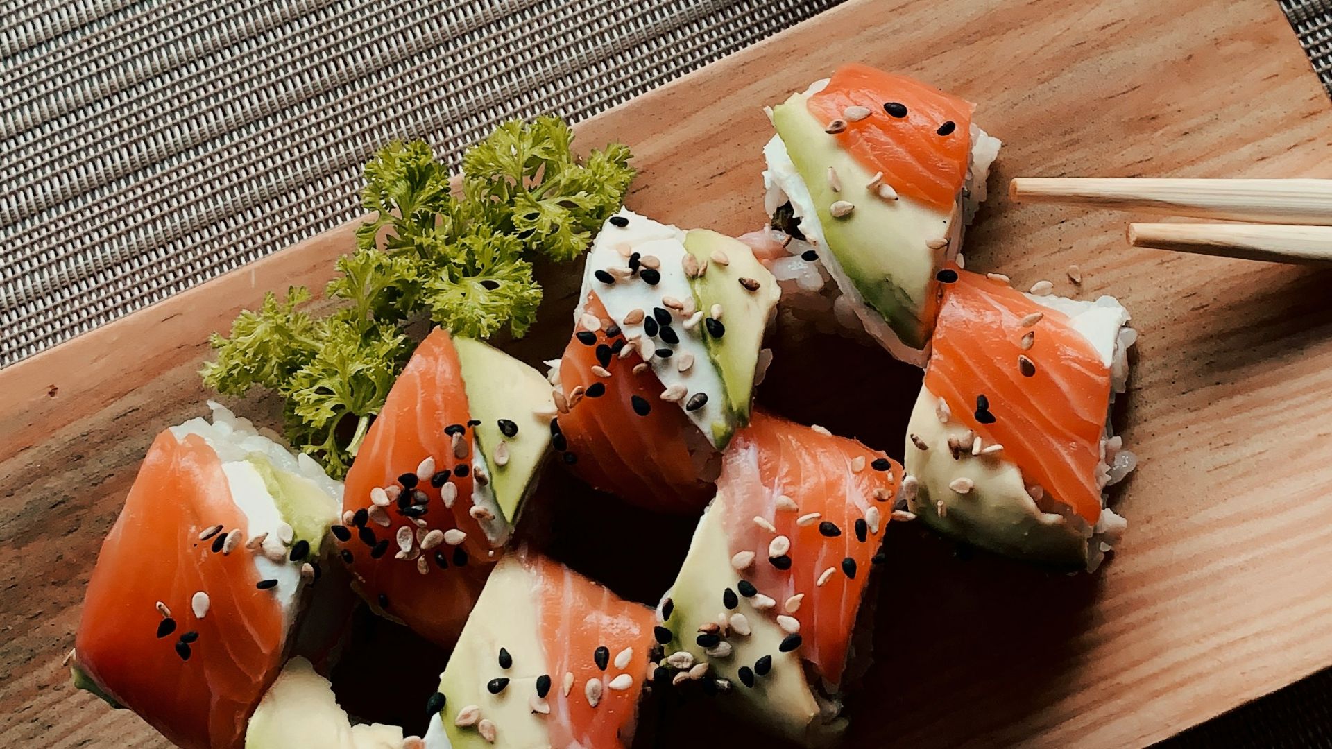 sushi on white ceramic plate