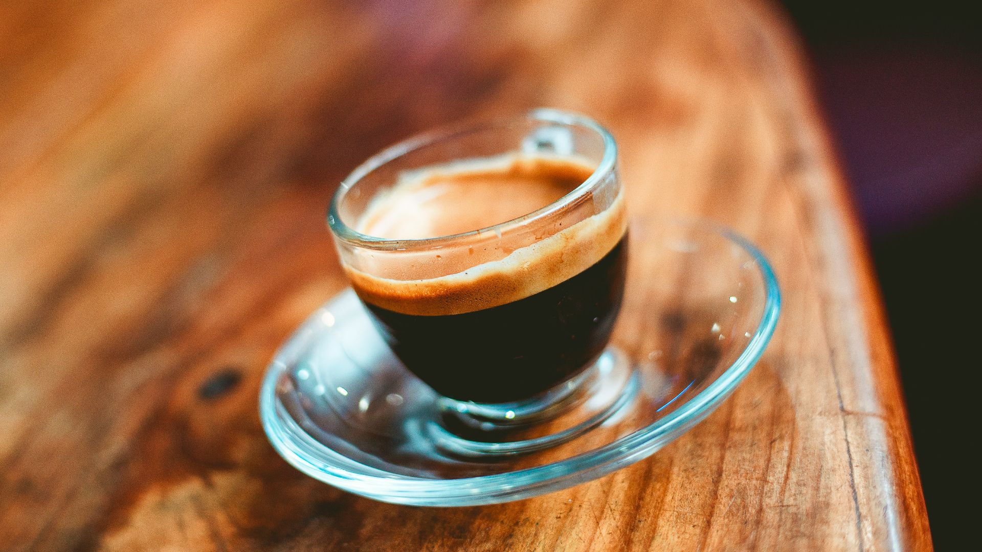 coffee served on clear glass cup