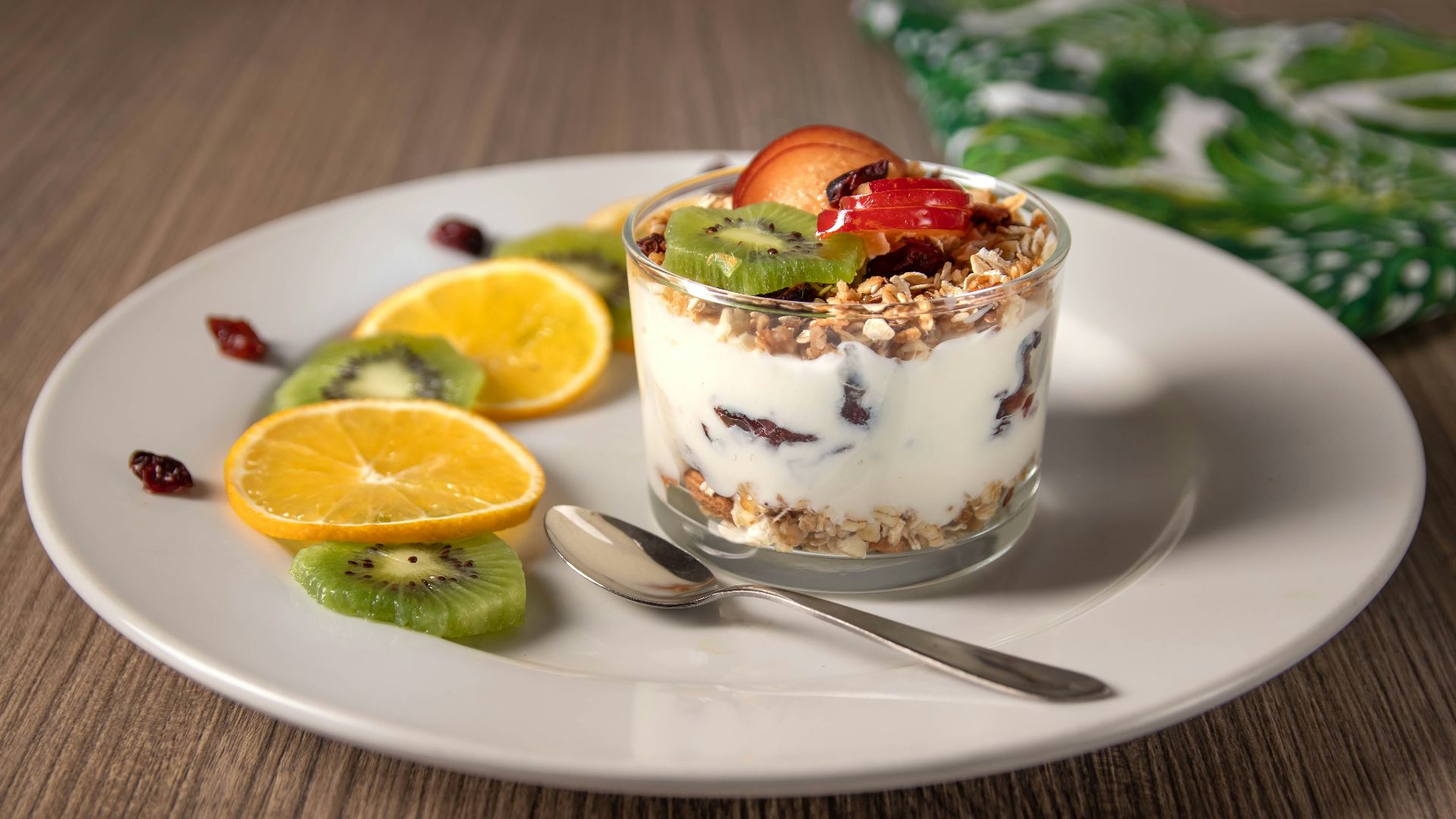 ice cream with sliced lemon on white ceramic plate