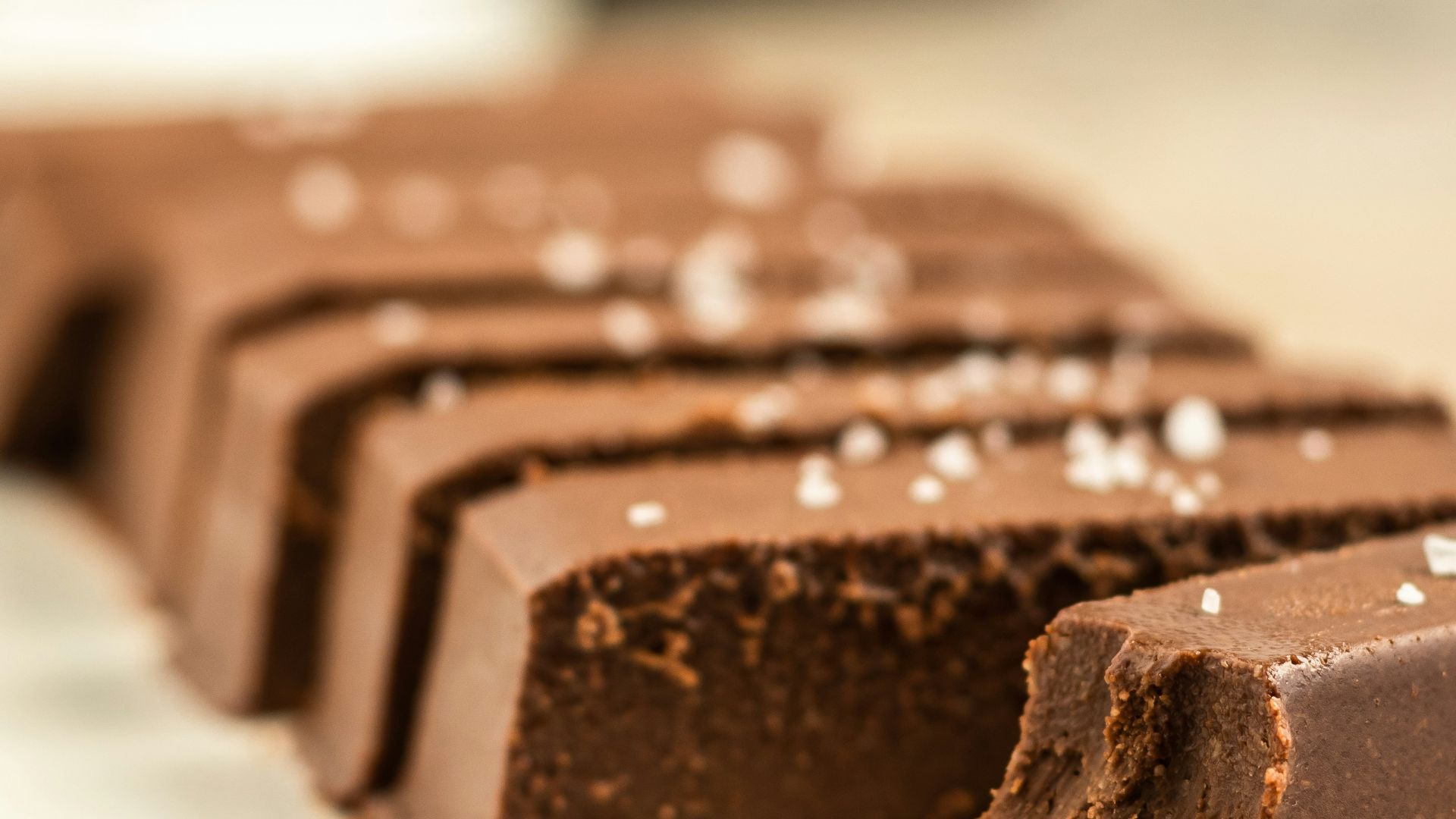 chocolate bar on white ceramic plate