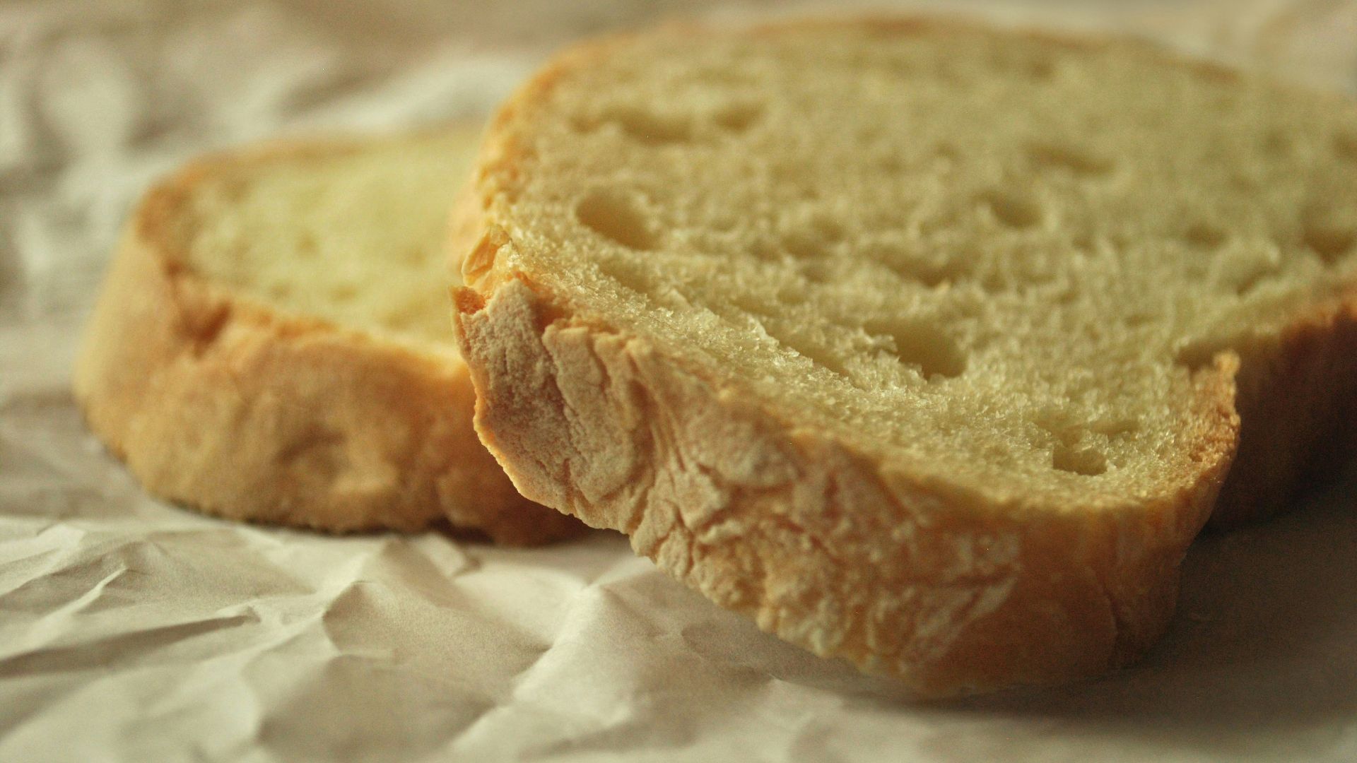 bread on white tissue paper