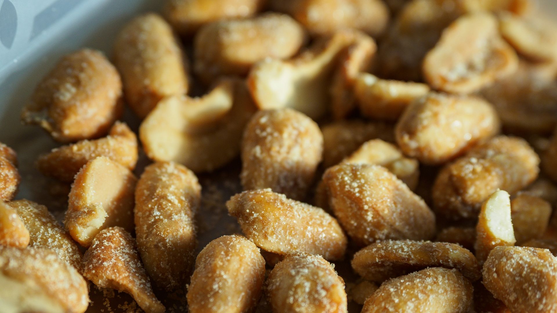 a close up of a bowl of nuts