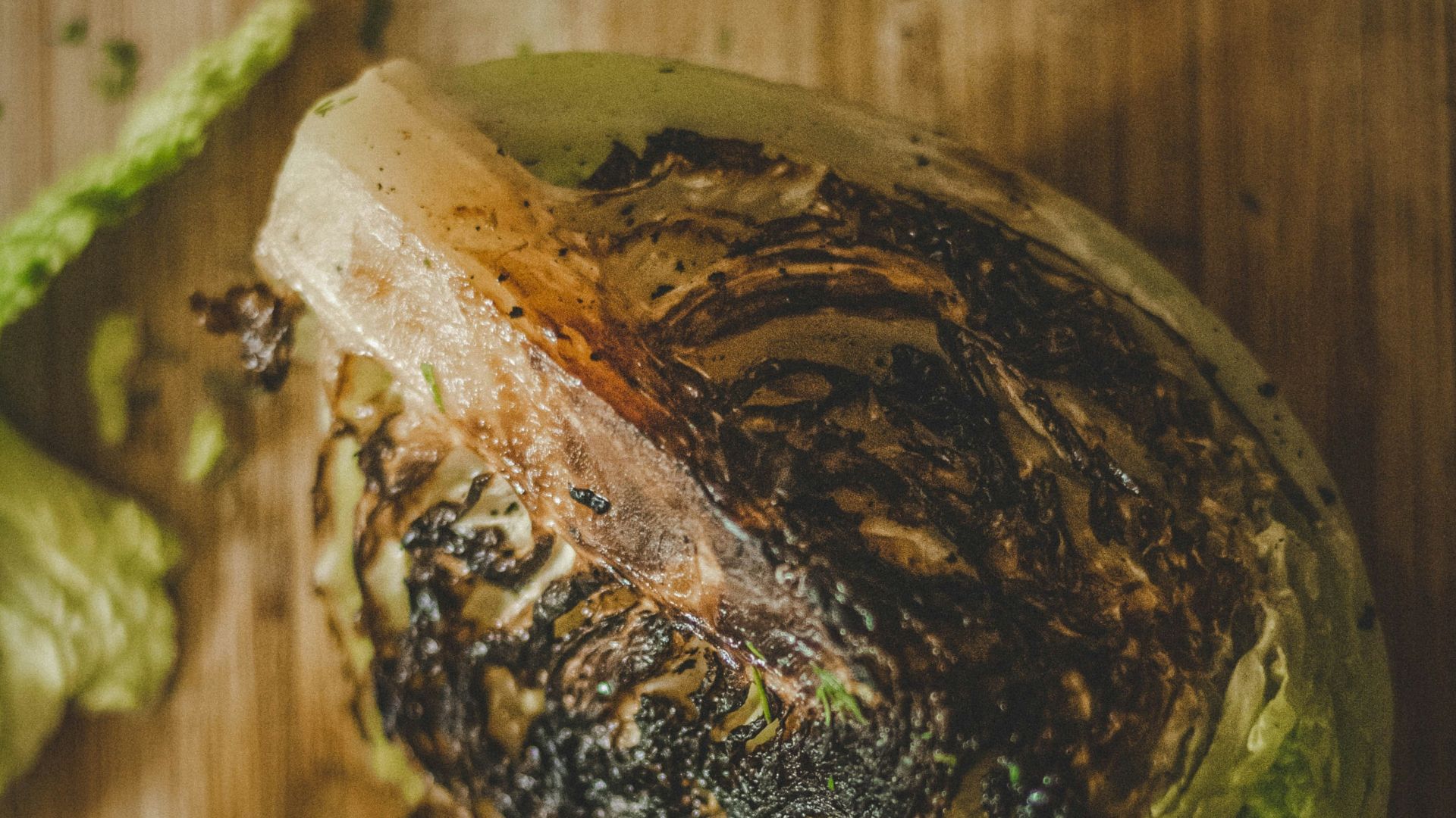 brown bread with black and brown sauce