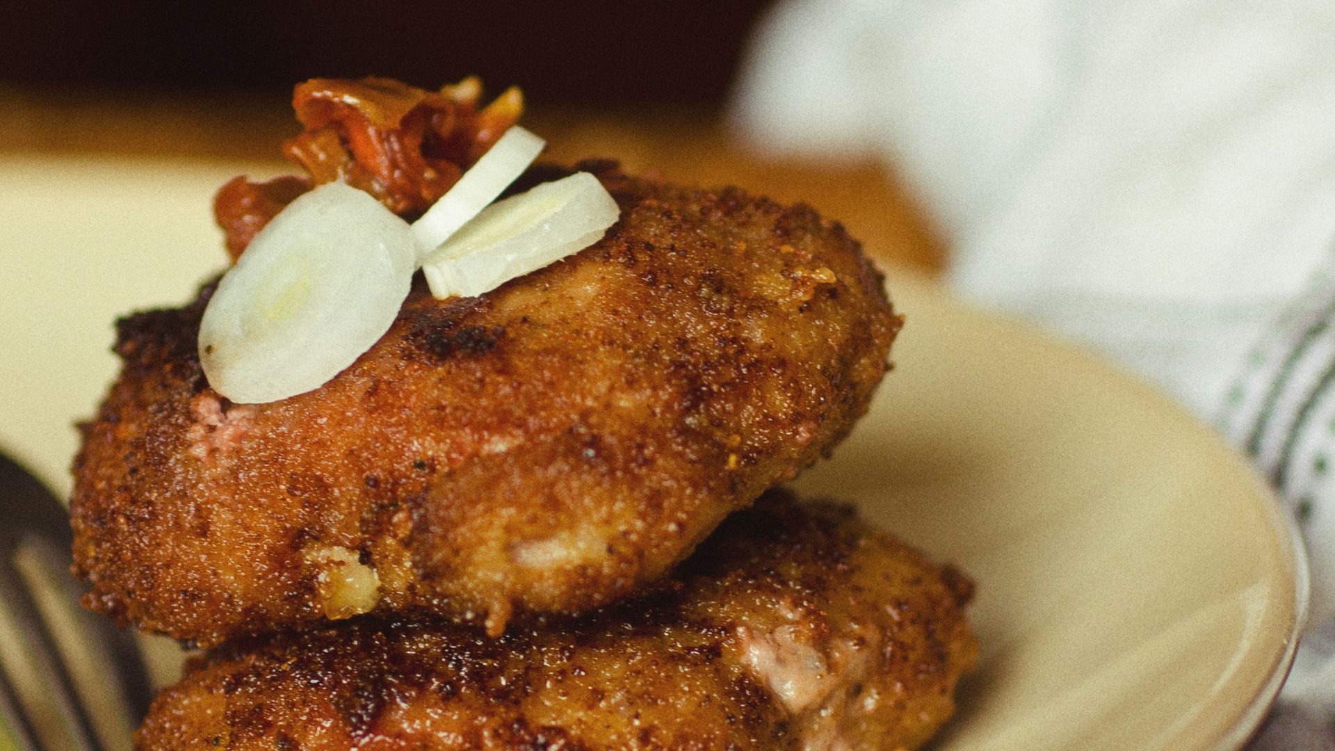 fried food on white ceramic plate