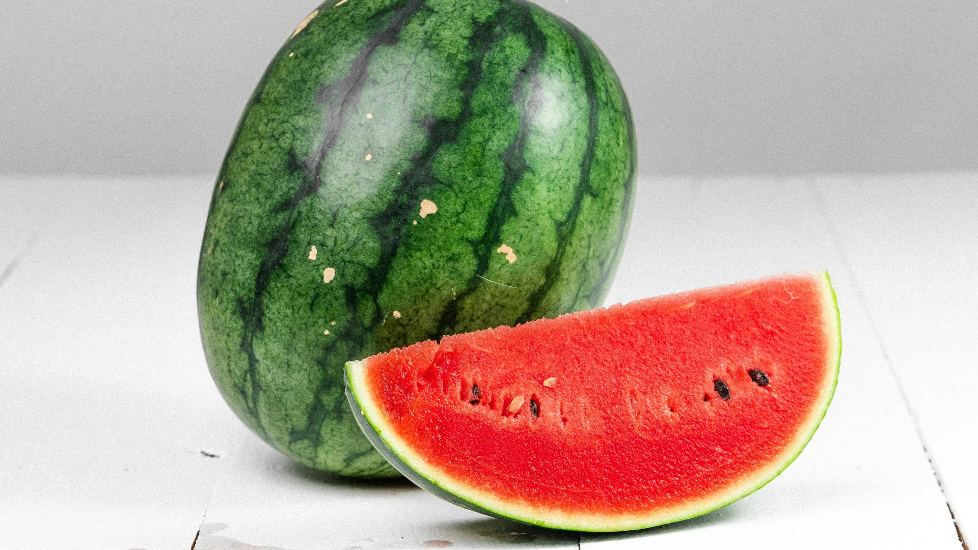 watermelon fruit on white table