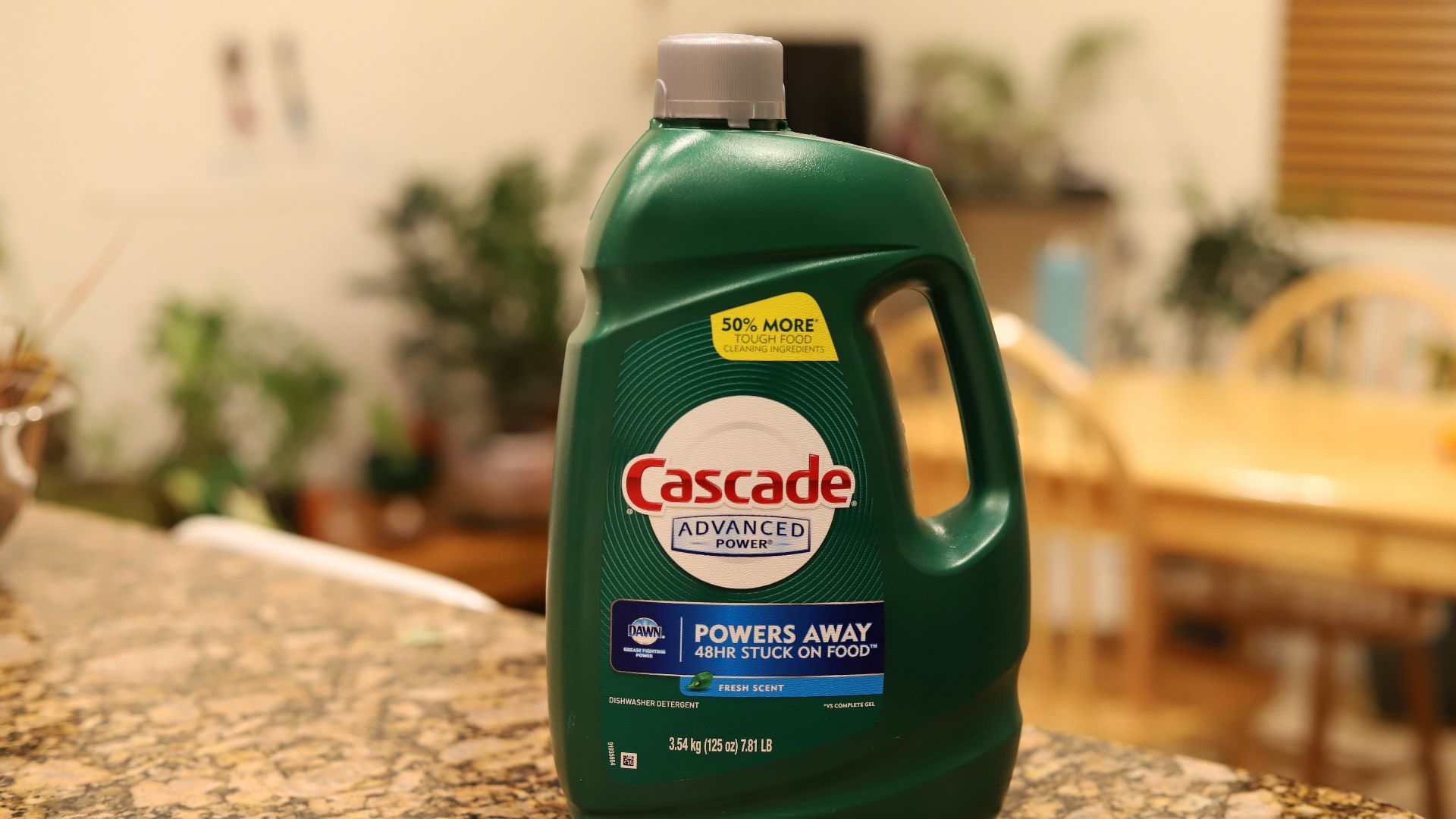 a bottle of cascade liquid sitting on top of a counter