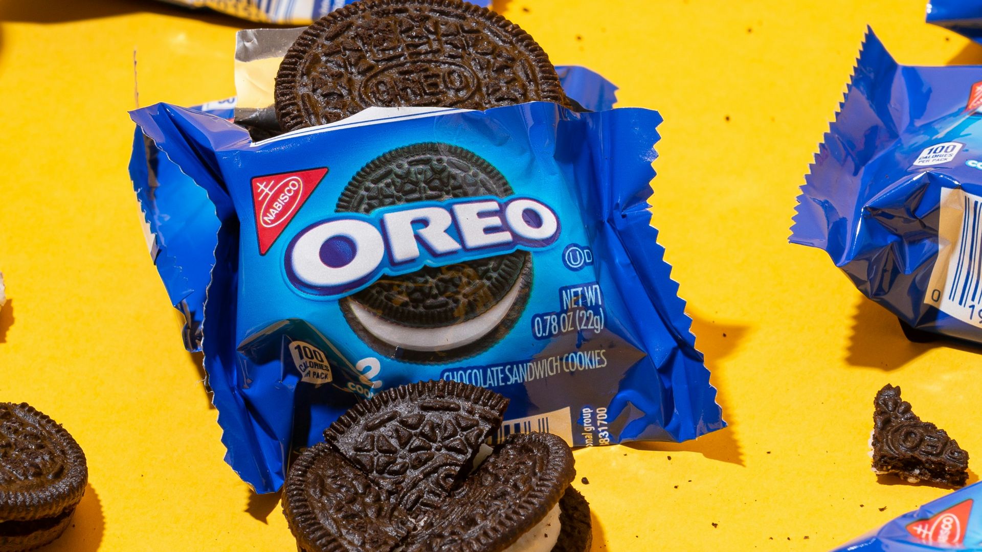 blue and yellow plastic pack