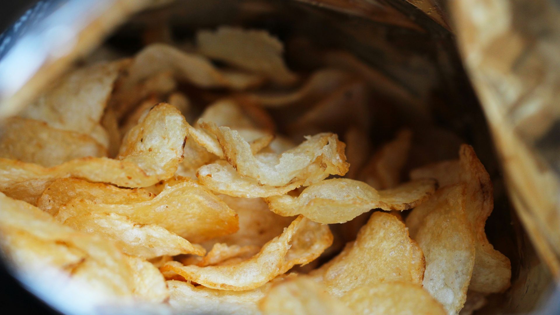 a close up of a bag of potato chips