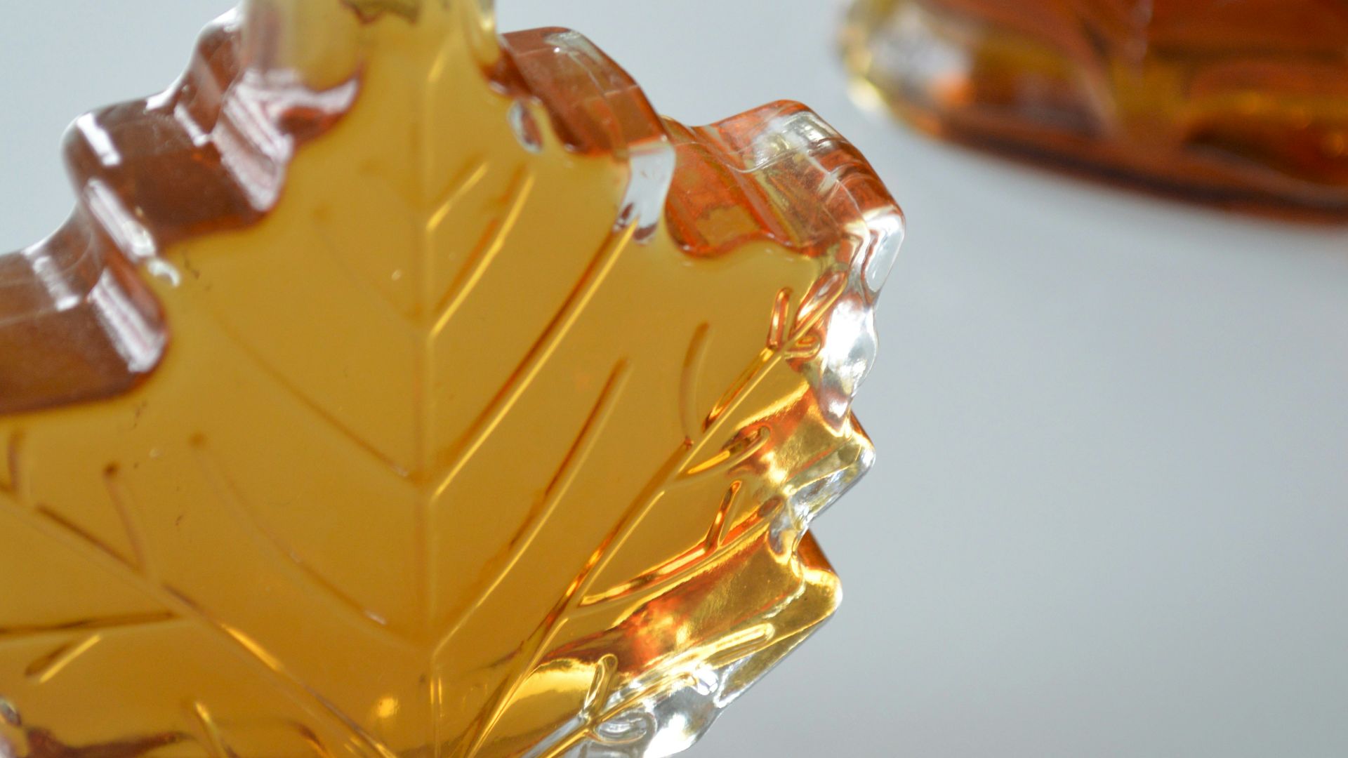 leaf shaped glass bottle