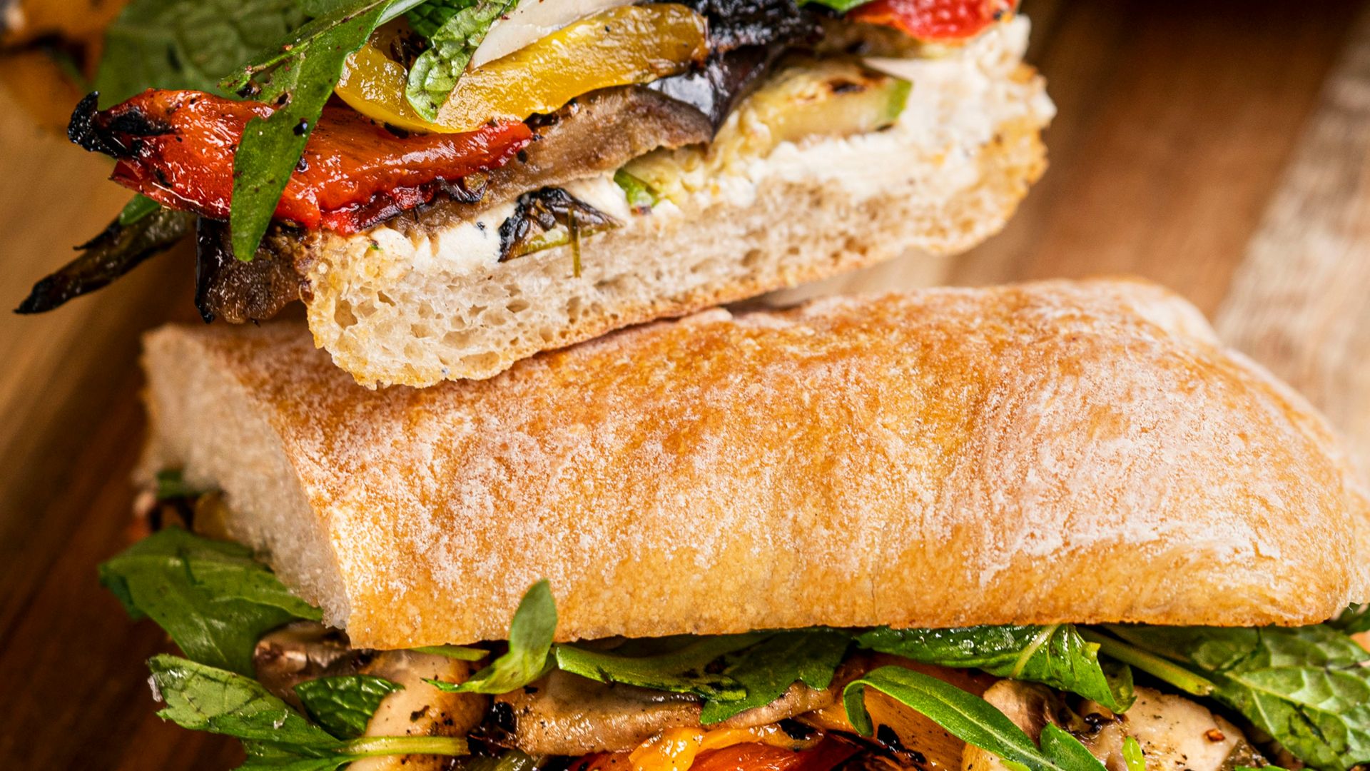 a sandwich cut in half