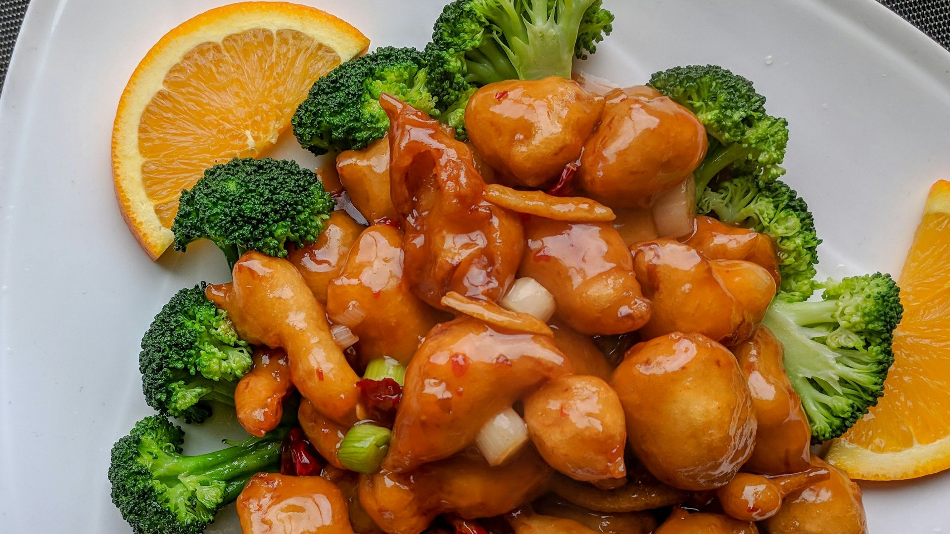 orange fillet with broccoli