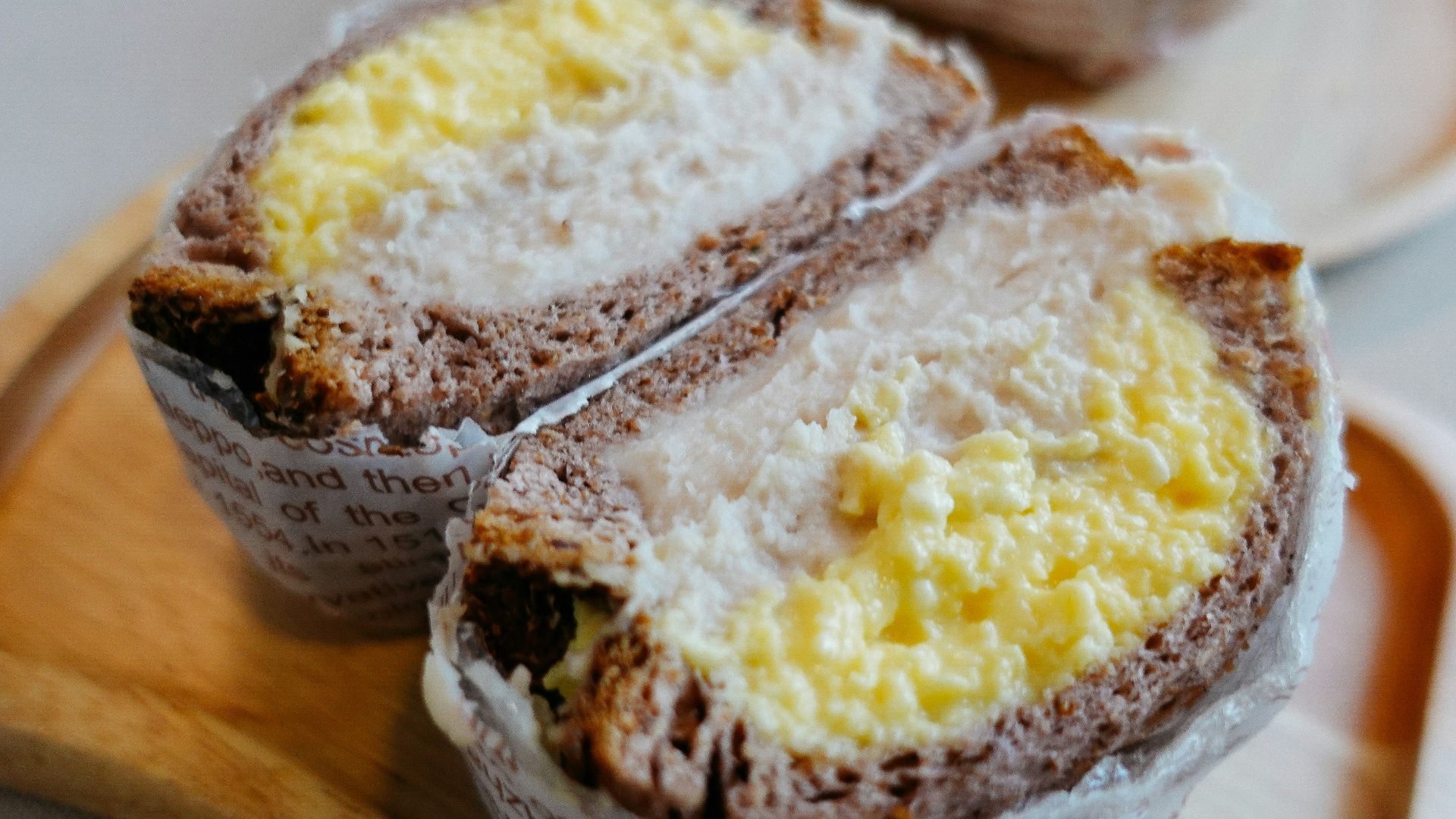 a cupcake with a slice cut out