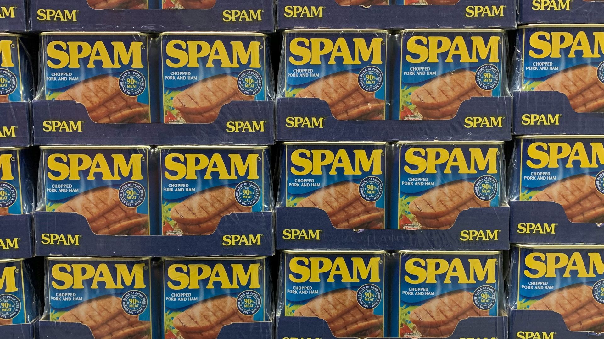 blue and brown cardboard boxes