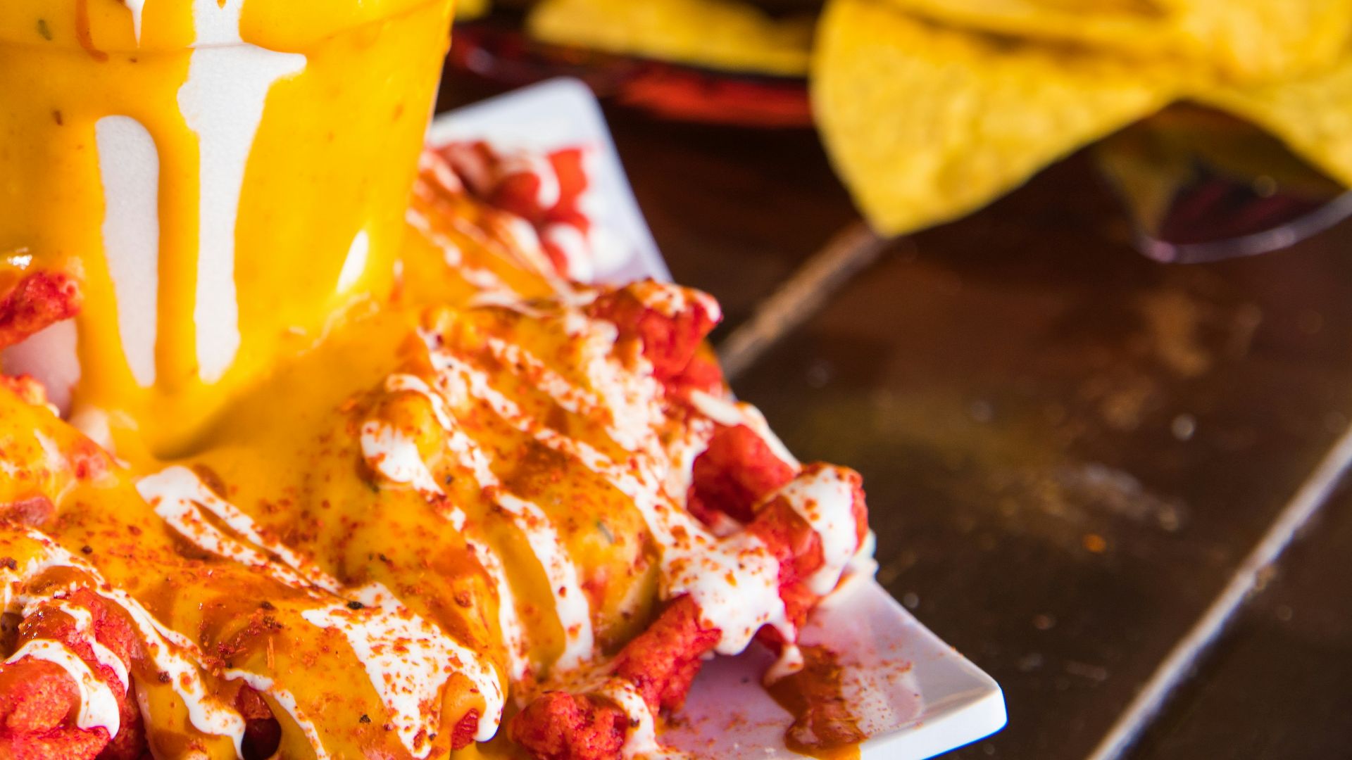 yellow and red labeled plastic cup