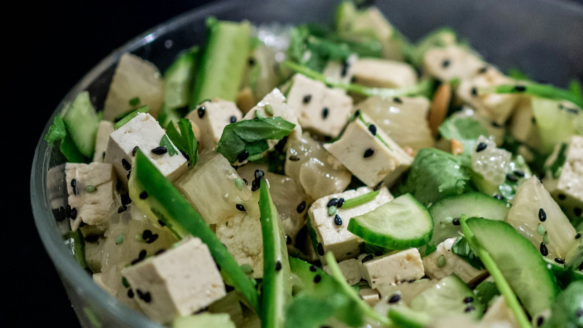 sliced of vegetables in clear glass bowl