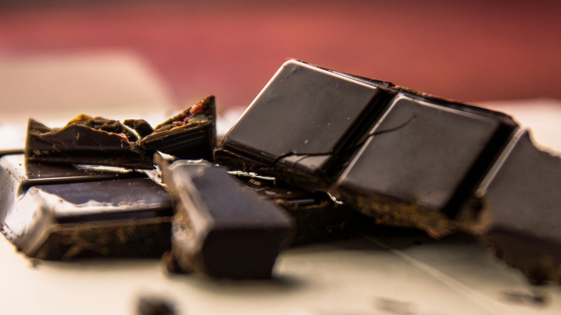 chocolate bar on white surface