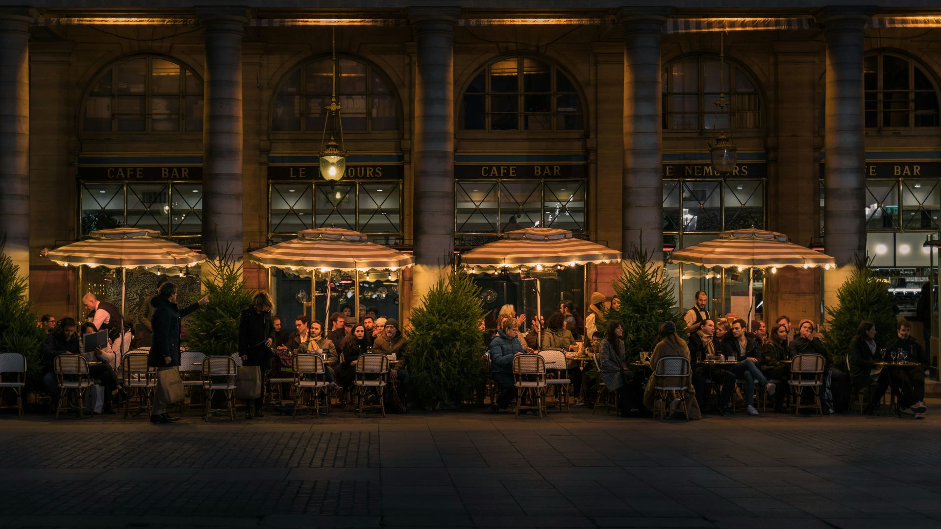 turned-on canopy lights