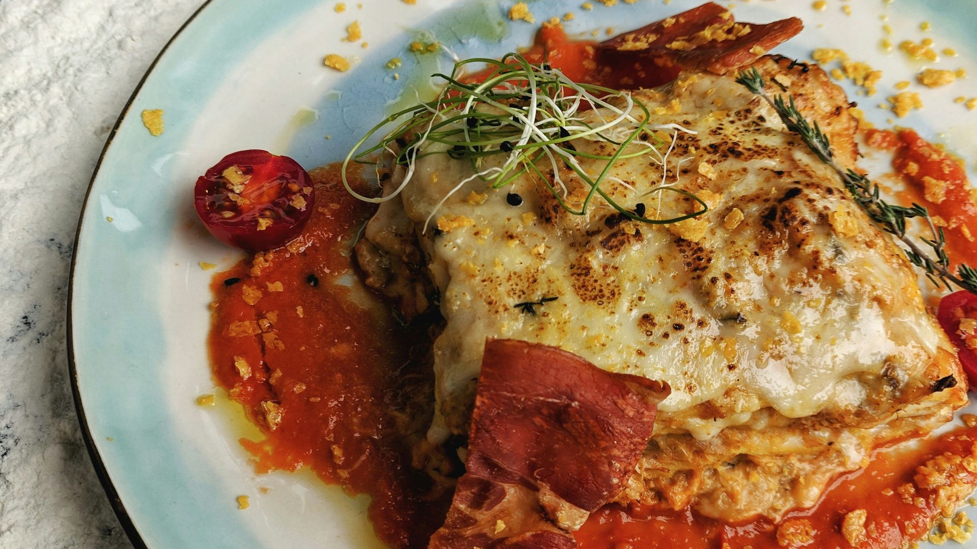 cooked food with sauce