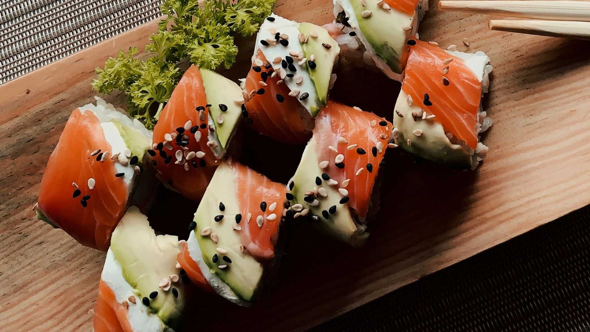 sushi on white ceramic plate
