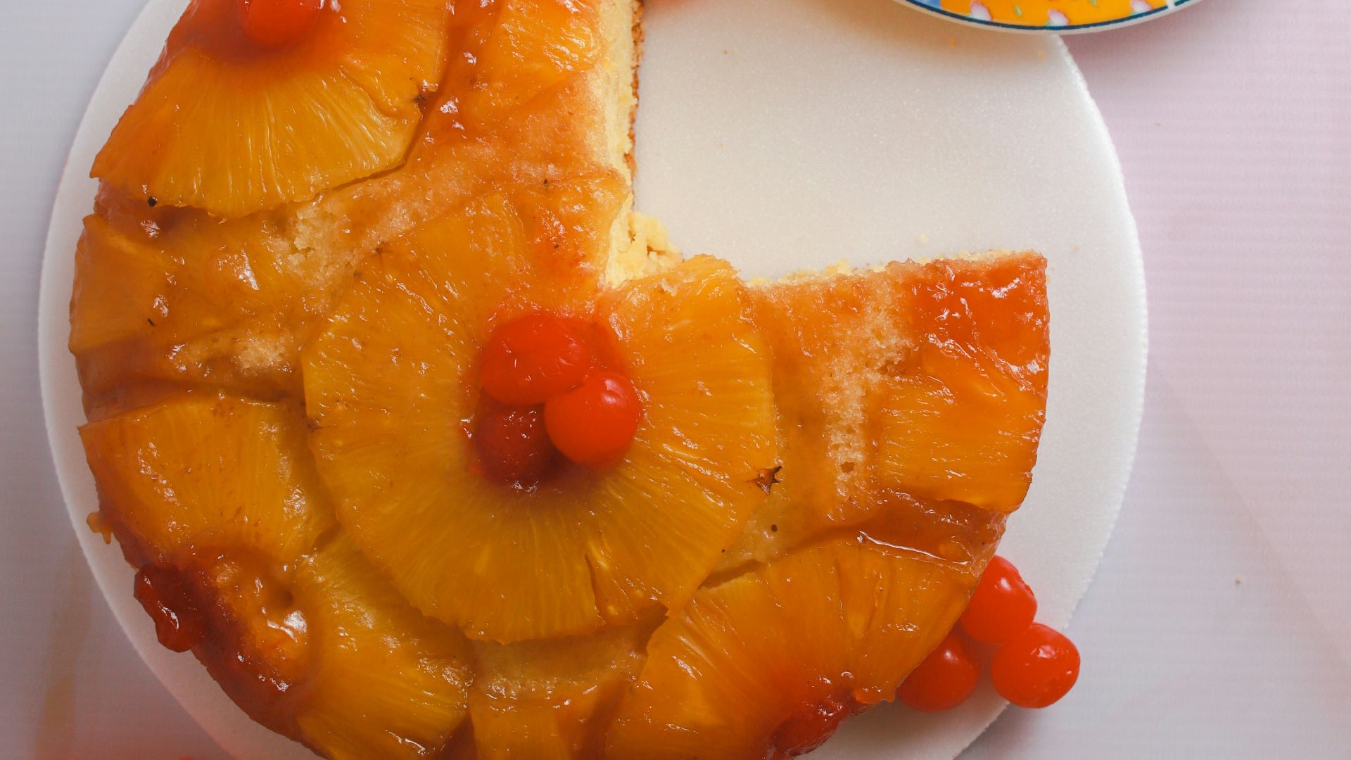 a pineapple upside down cake on a plate