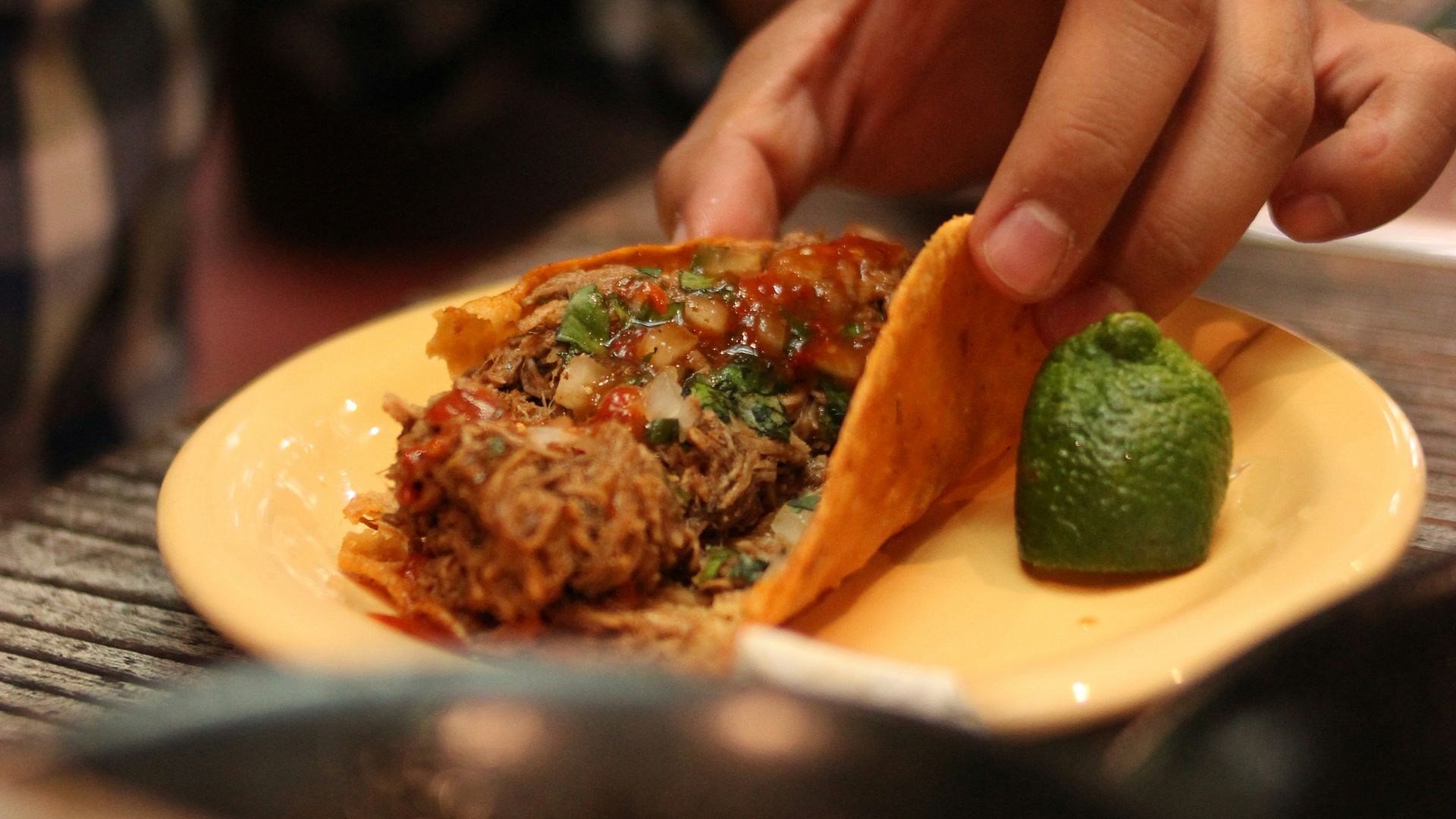 a person holding a plate of food