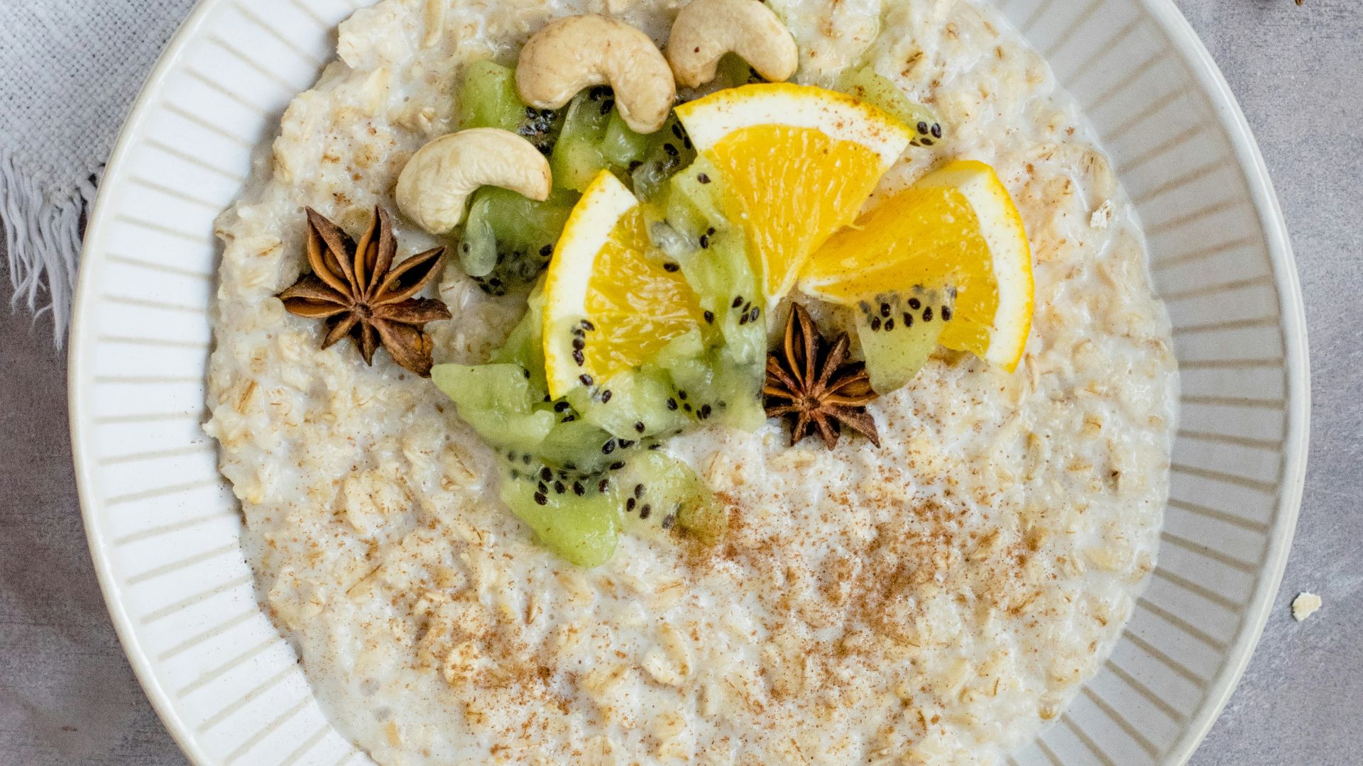 sliced fruit and kiwi on plate