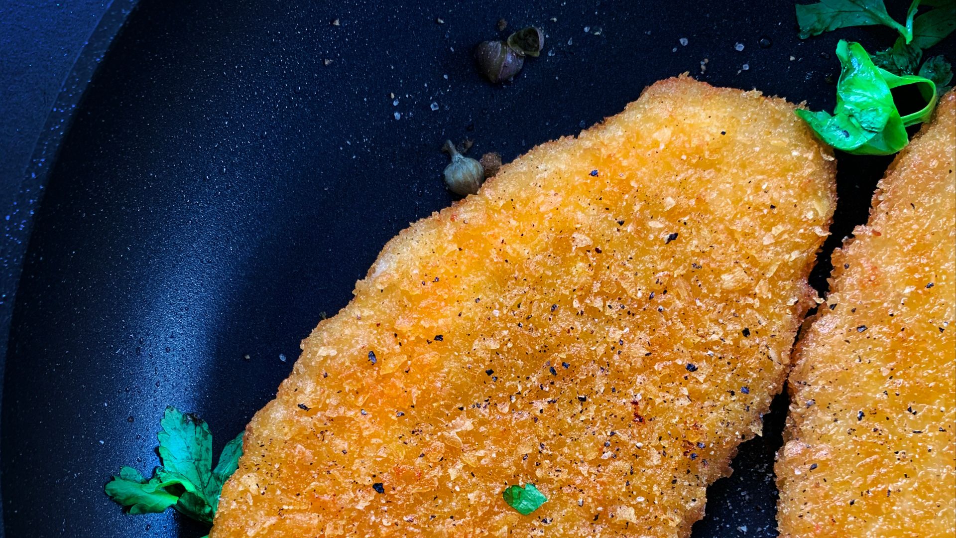 fried food on black frying pan