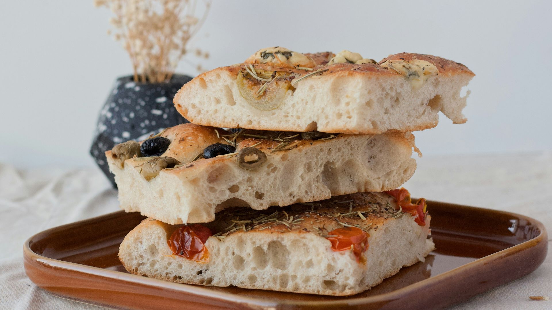 sliced bread on white ceramic plate