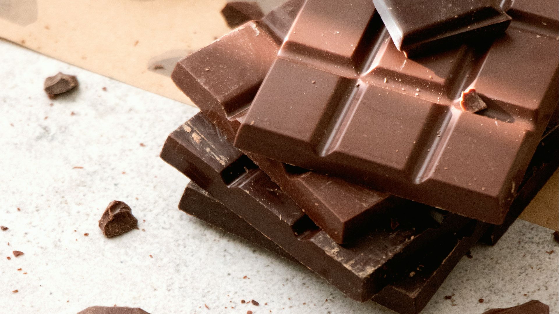 chocolate bars on white table